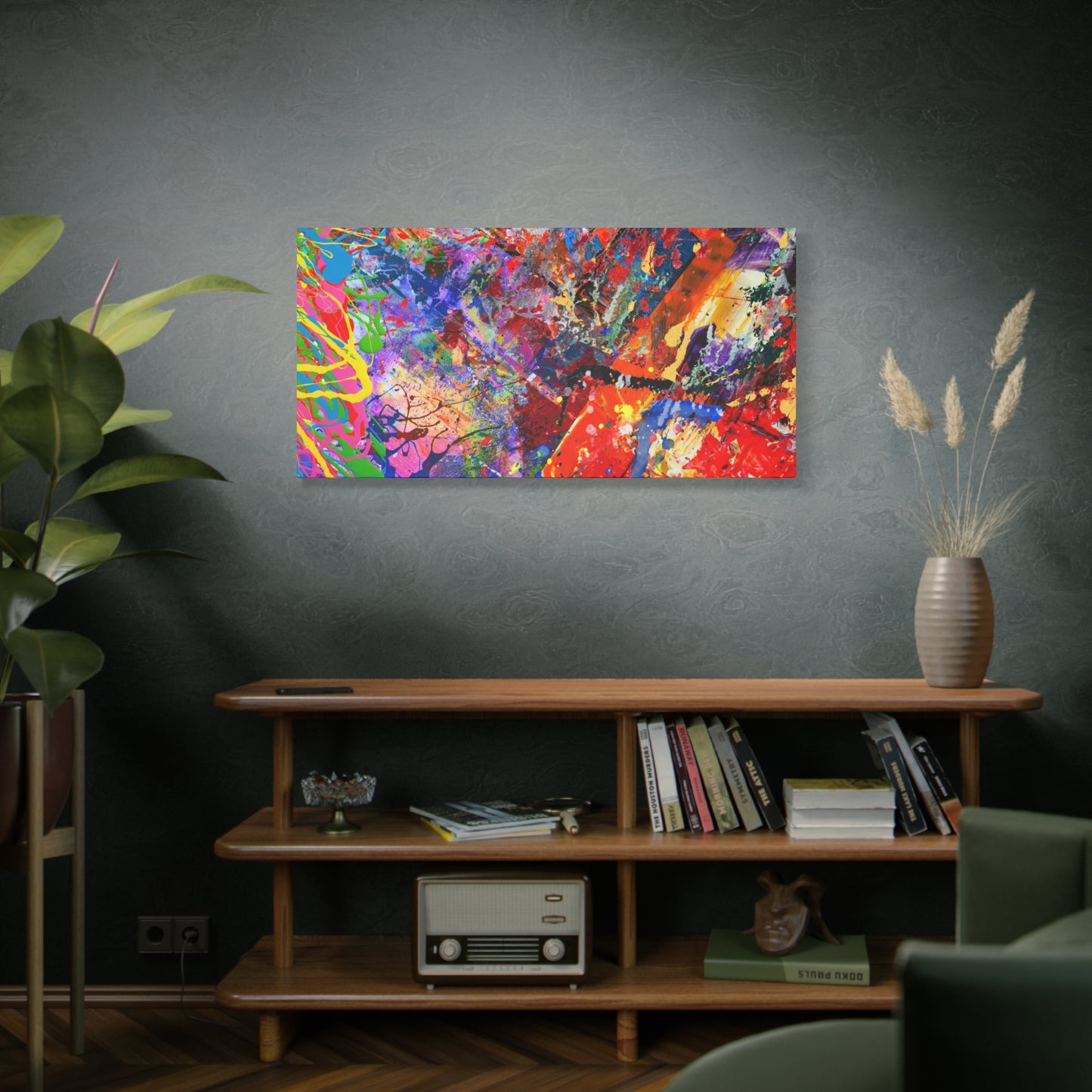 Colorful Canvas Abstract Art Print Kaleidoscope Collision