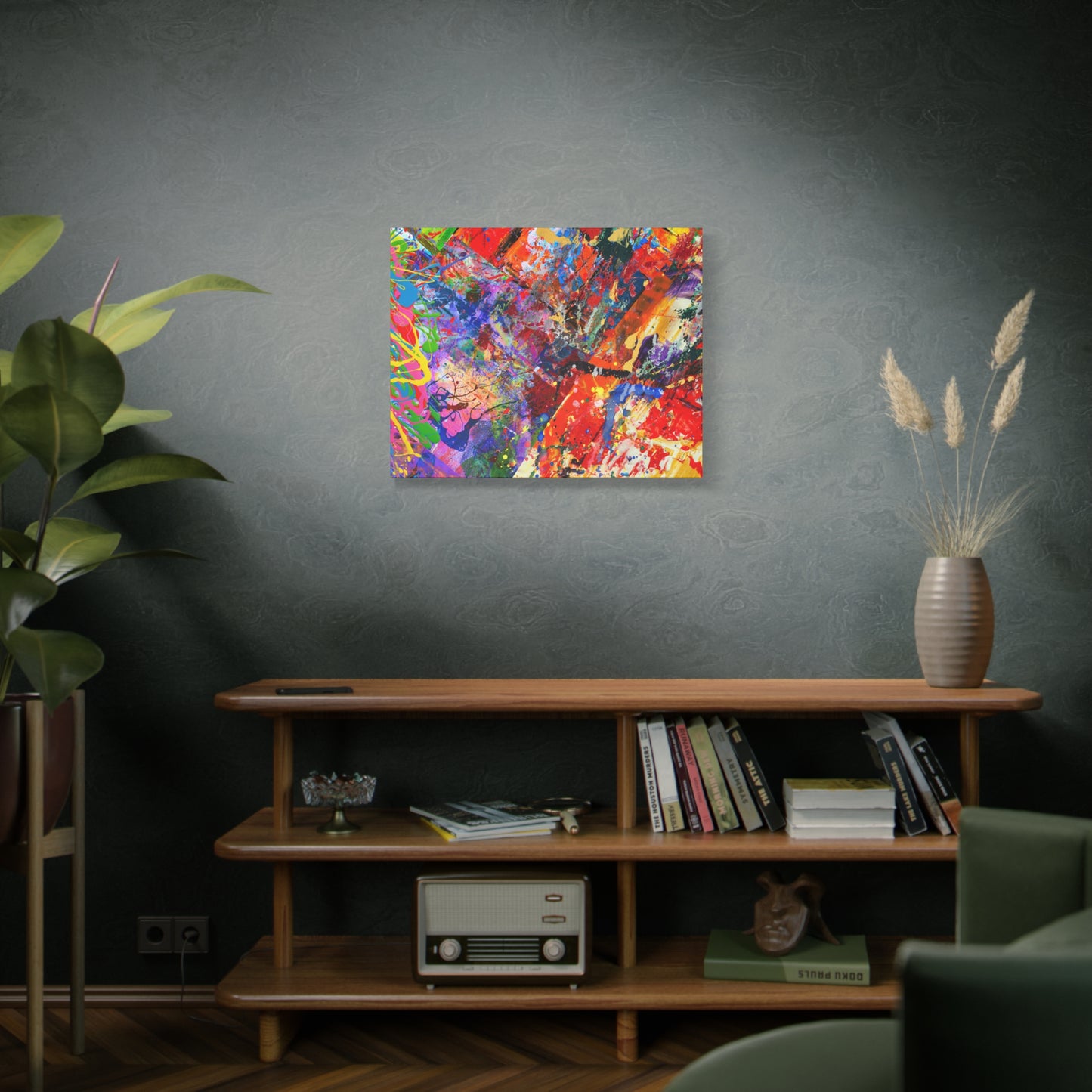 Colorful Canvas Abstract Art Print Kaleidoscope Collision