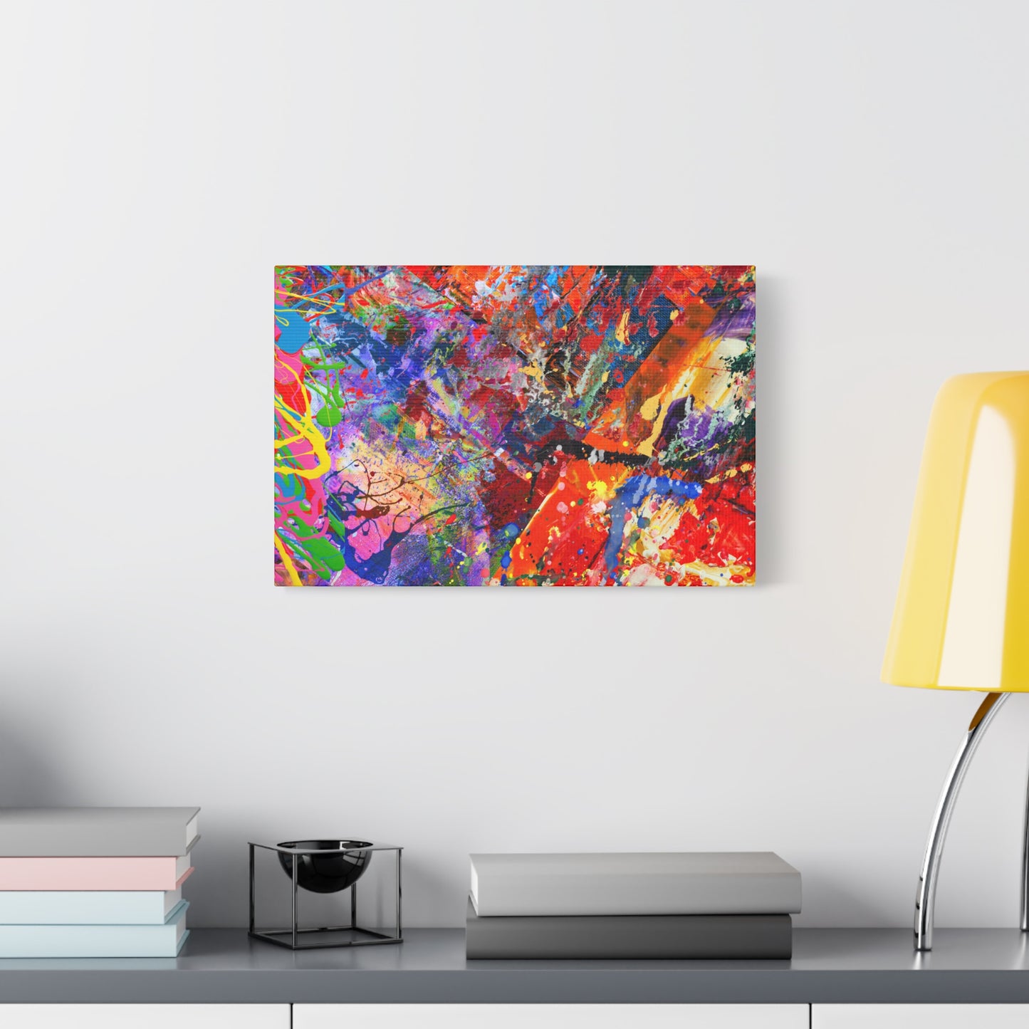 Colorful Canvas Abstract Art Print Kaleidoscope Collision