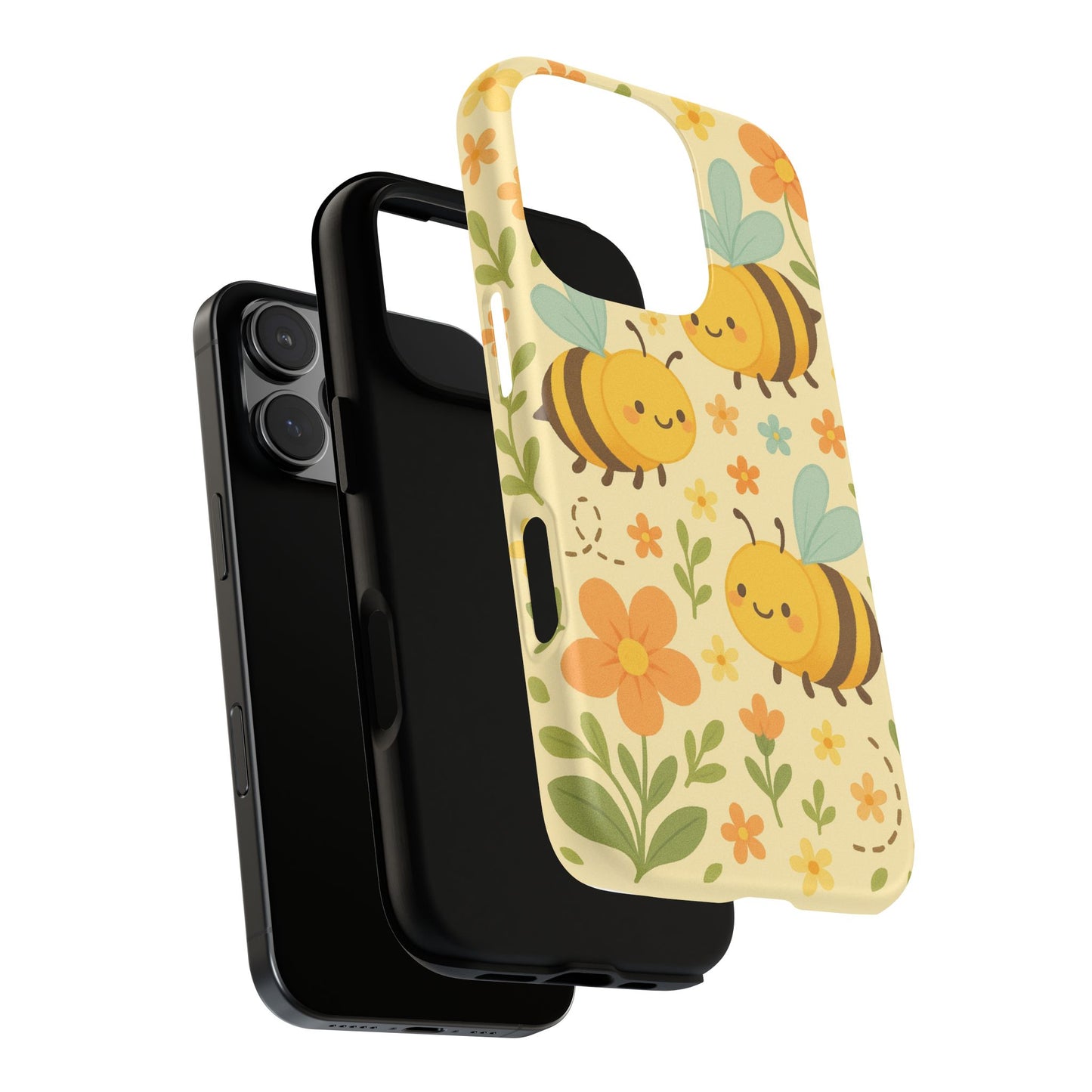 Cute cartoon Floral Bee Tough Phone Case