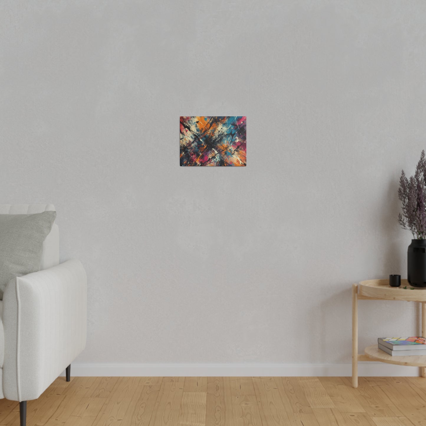 Electric Chaos Abstract Canvas Print – Bold Modern Paint Splash Wall Art for Contemporary Interiors