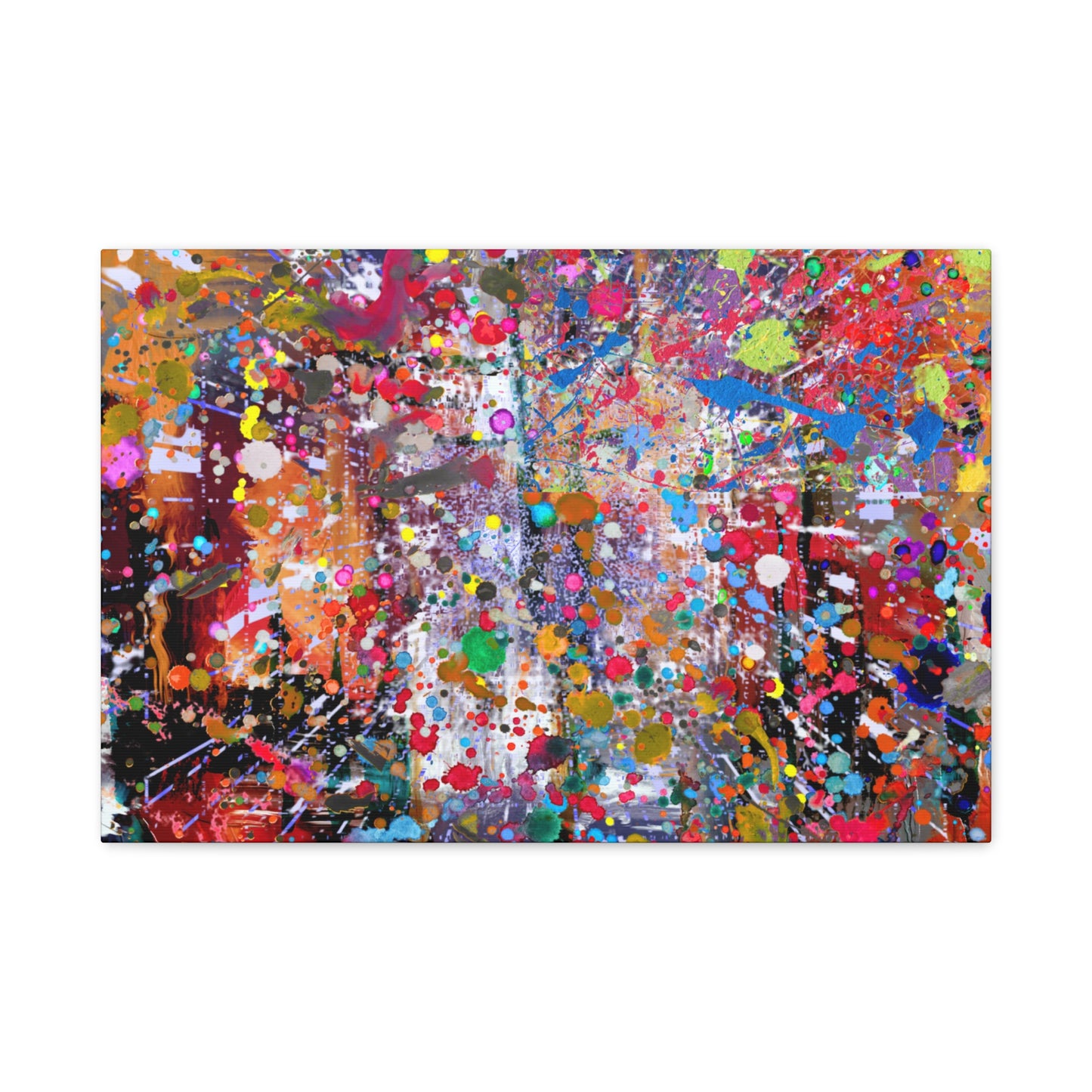 Urban Chaos: Neon Splatter Symphony Abstract Canvas Print Art