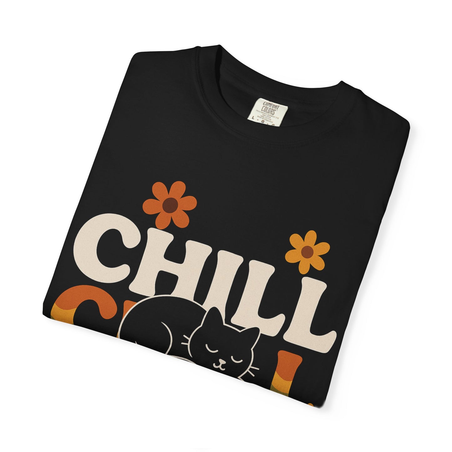 Chill Vibe Unisex T-Shirt, Cat Lover Gift, Relaxed Fit Tee, Summer Outfit, Statement Shirt, Gift for Friends