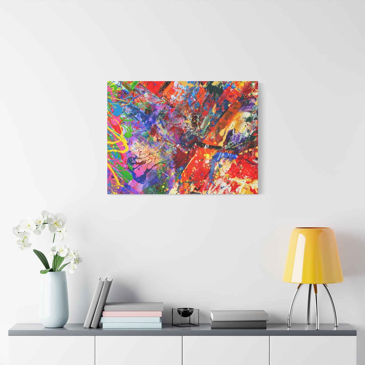Colorful Canvas Abstract Art Print Kaleidoscope Collision