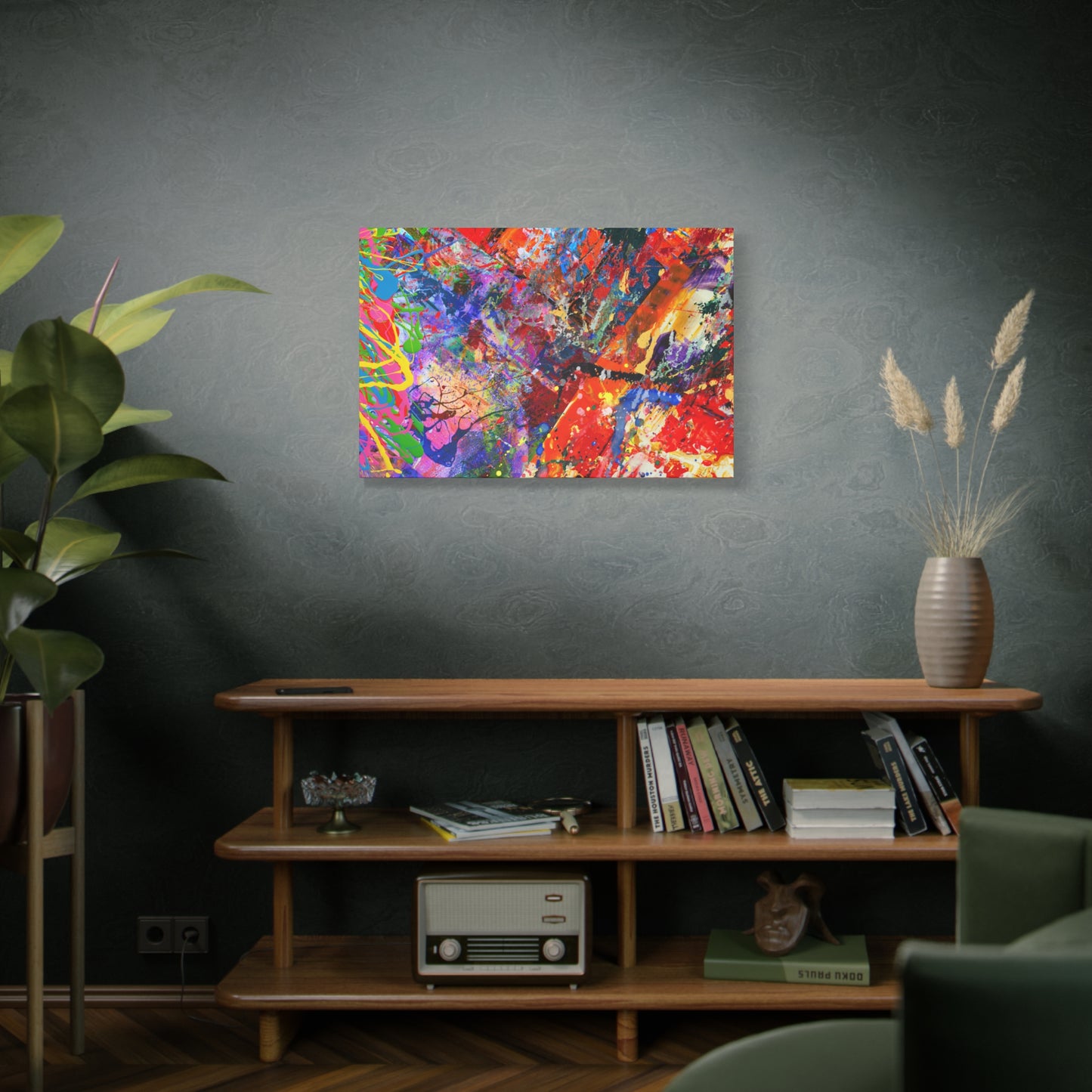 Colorful Canvas Abstract Art Print Kaleidoscope Collision