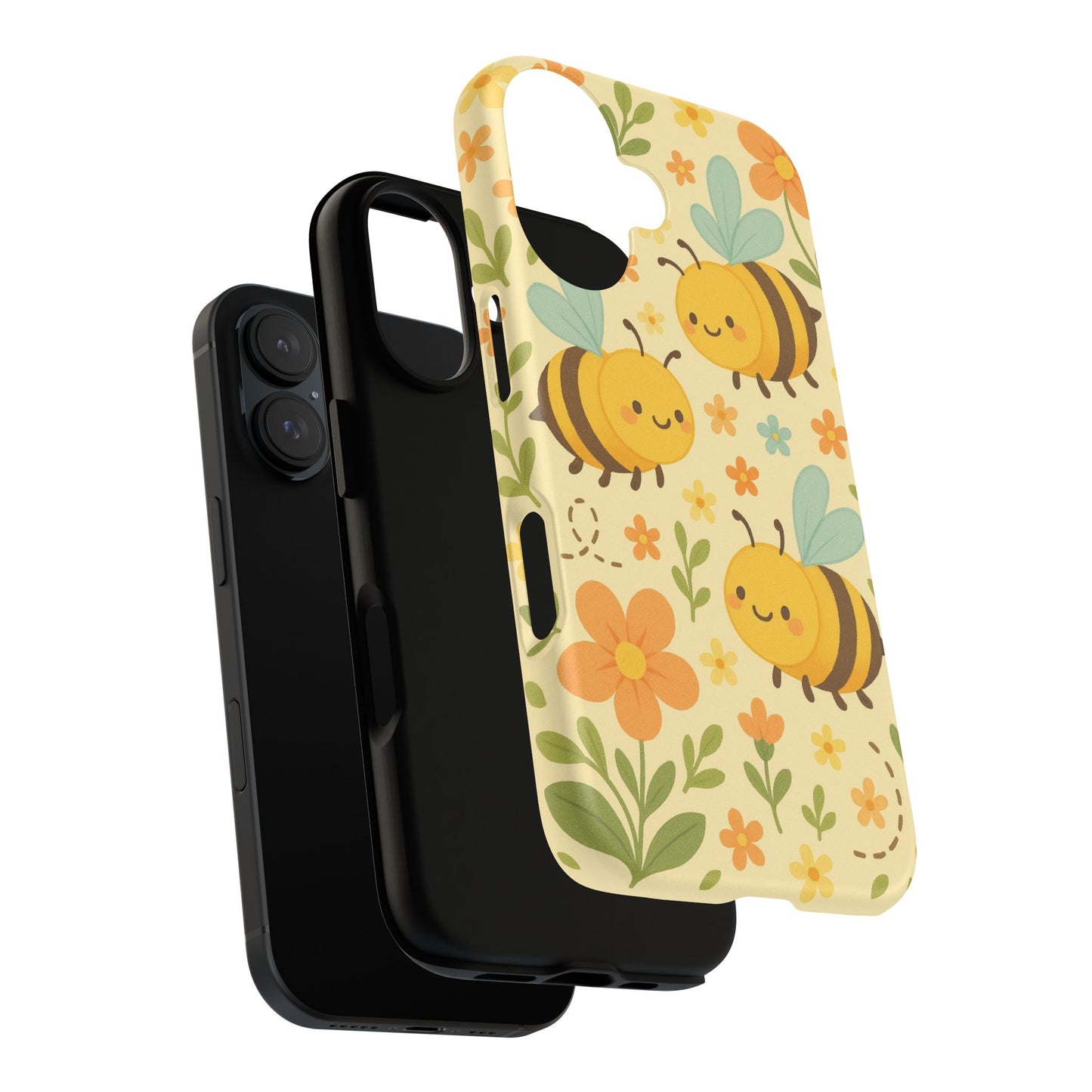 Cute cartoon Floral Bee Tough Phone Case