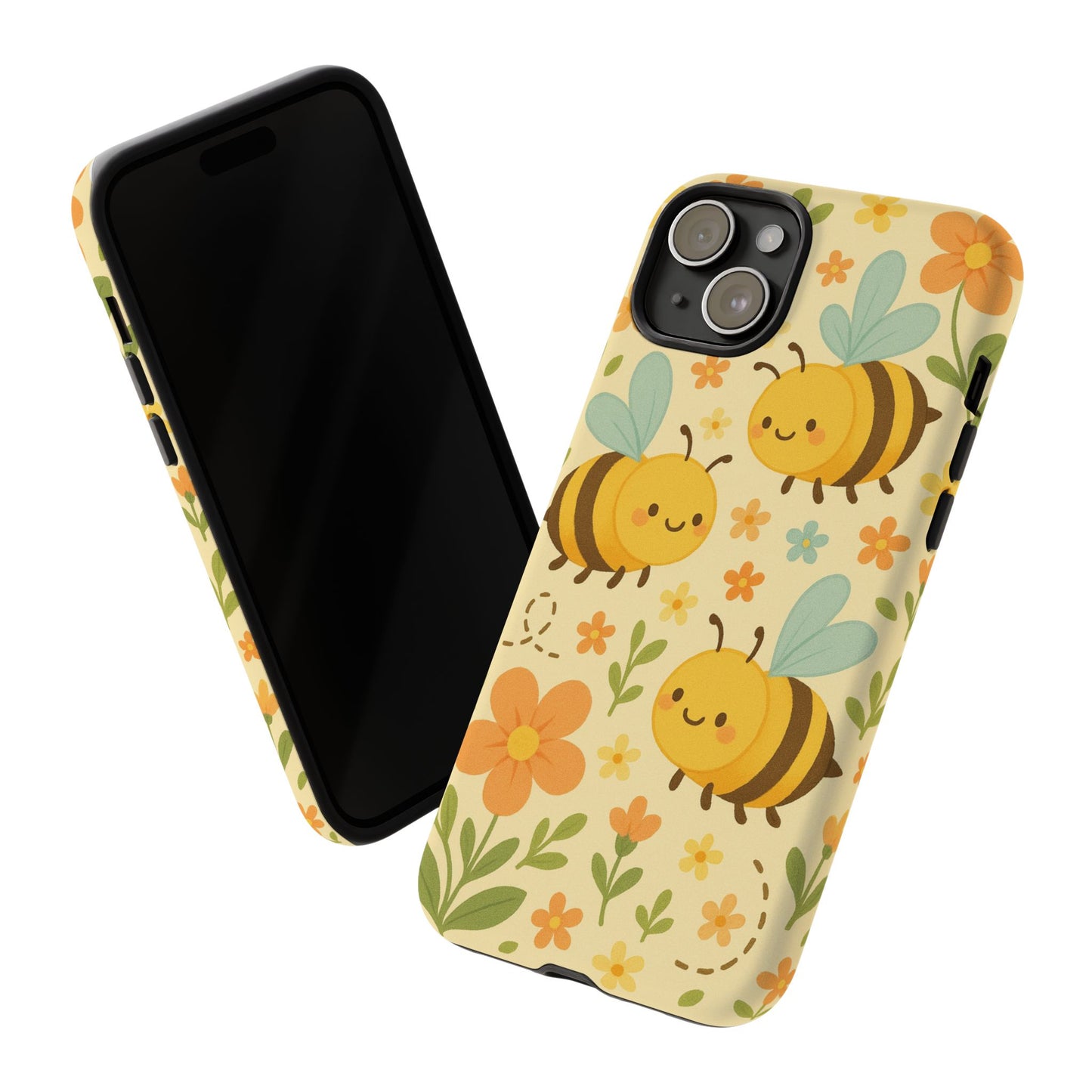 Cute cartoon Floral Bee Tough Phone Case
