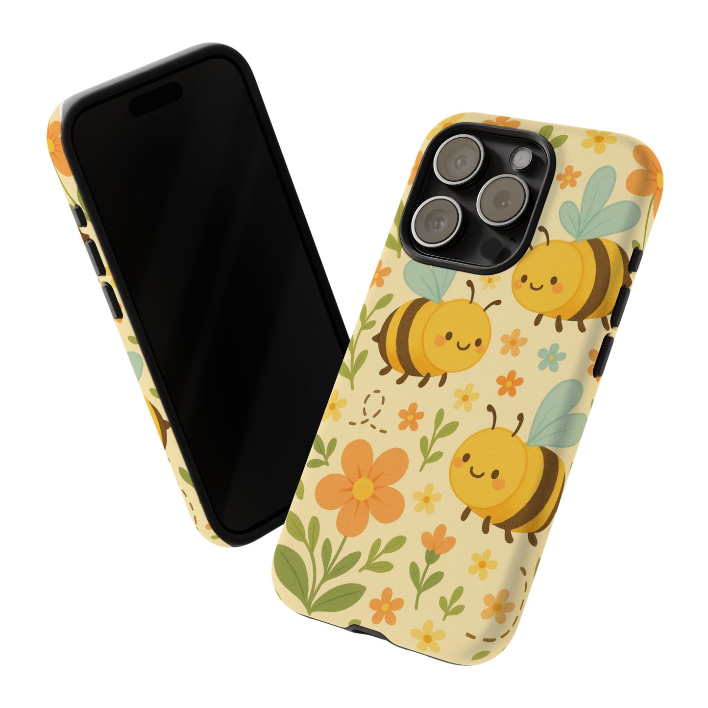 Cute cartoon Floral Bee Tough Phone Case