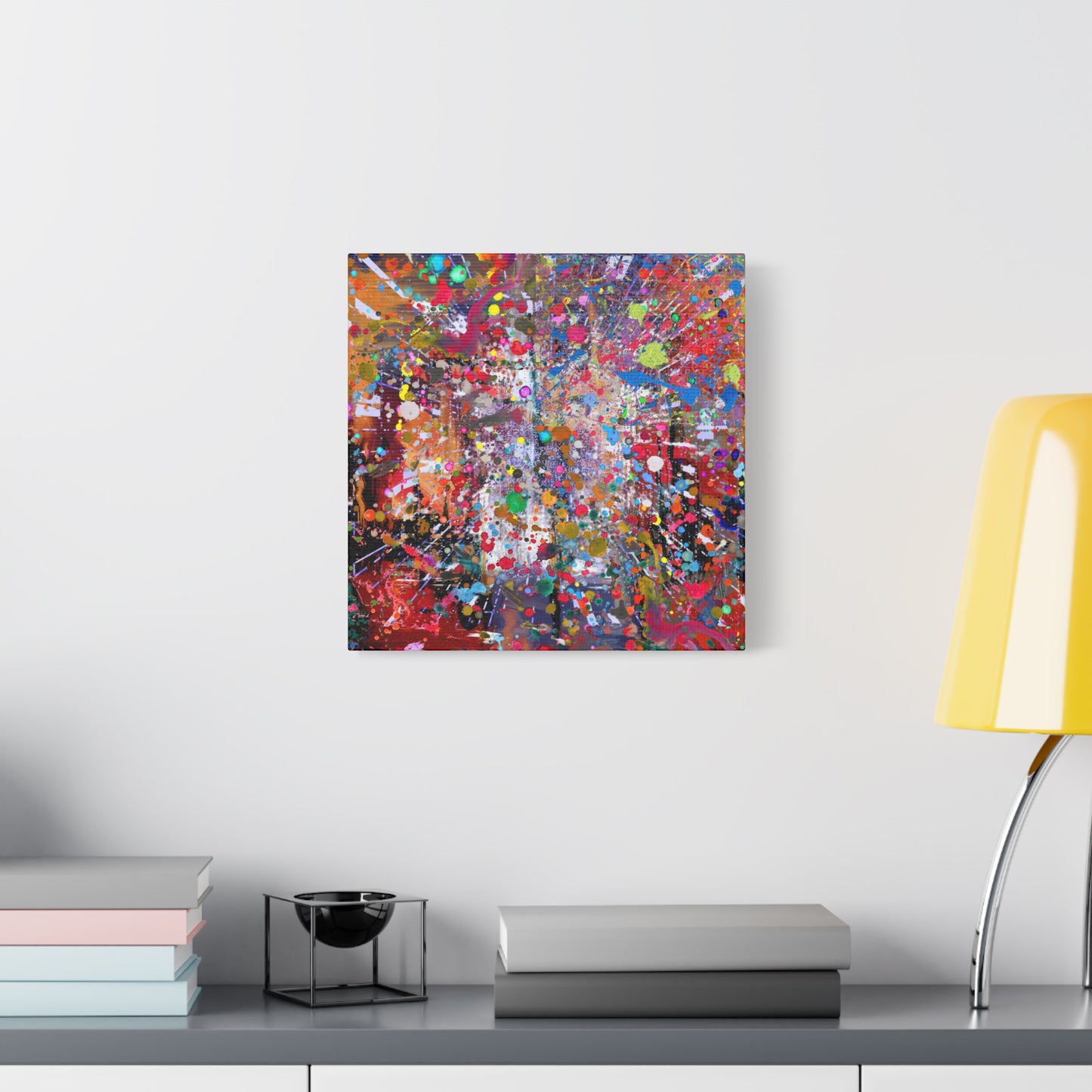 Urban Chaos: Neon Splatter Symphony Abstract Canvas Print Art