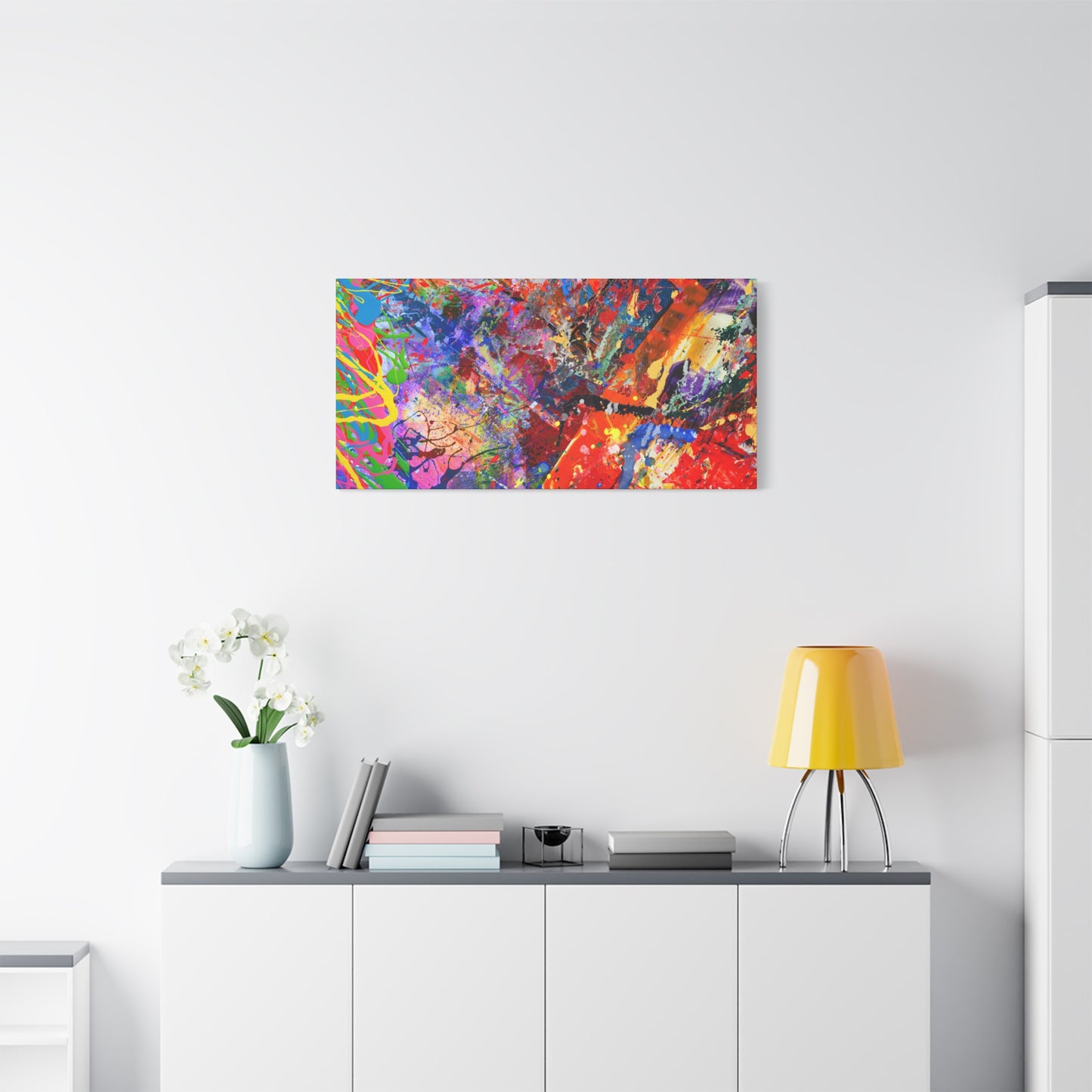 Colorful Canvas Abstract Art Print Kaleidoscope Collision