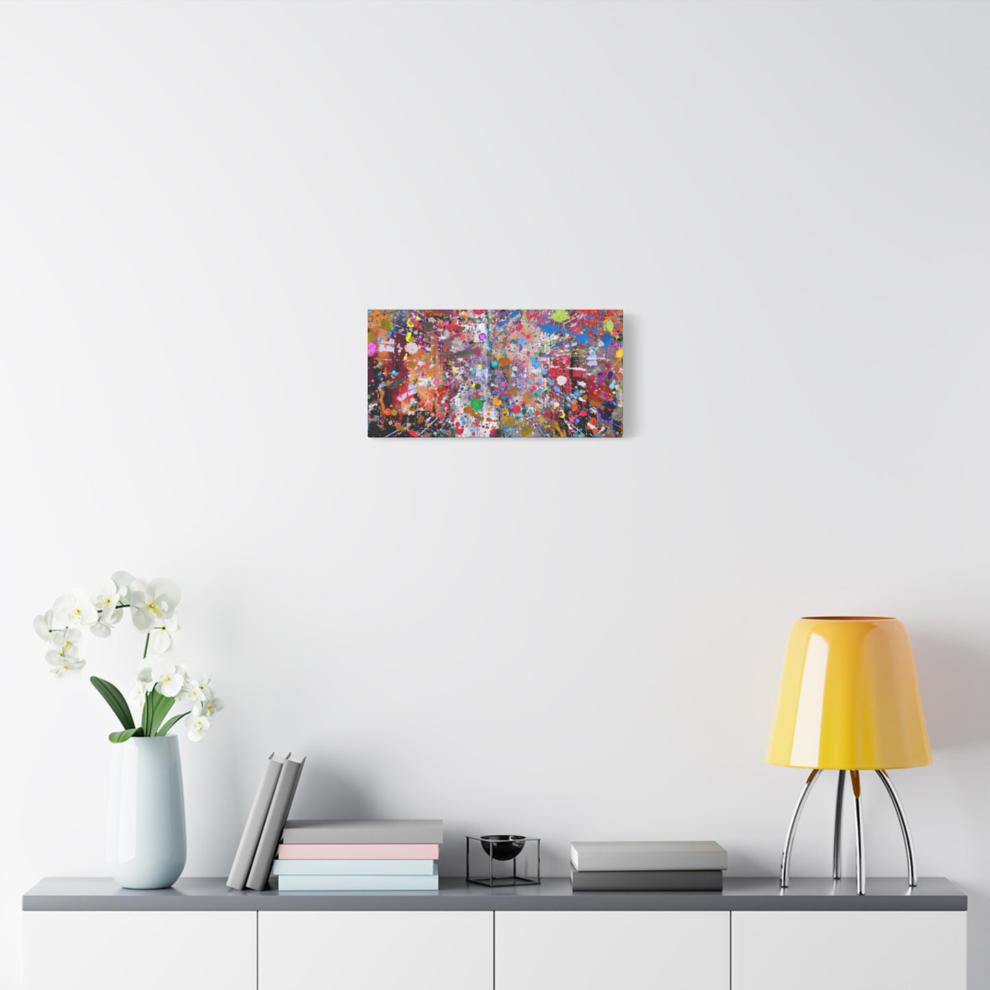 Urban Chaos: Neon Splatter Symphony Abstract Canvas Print Art