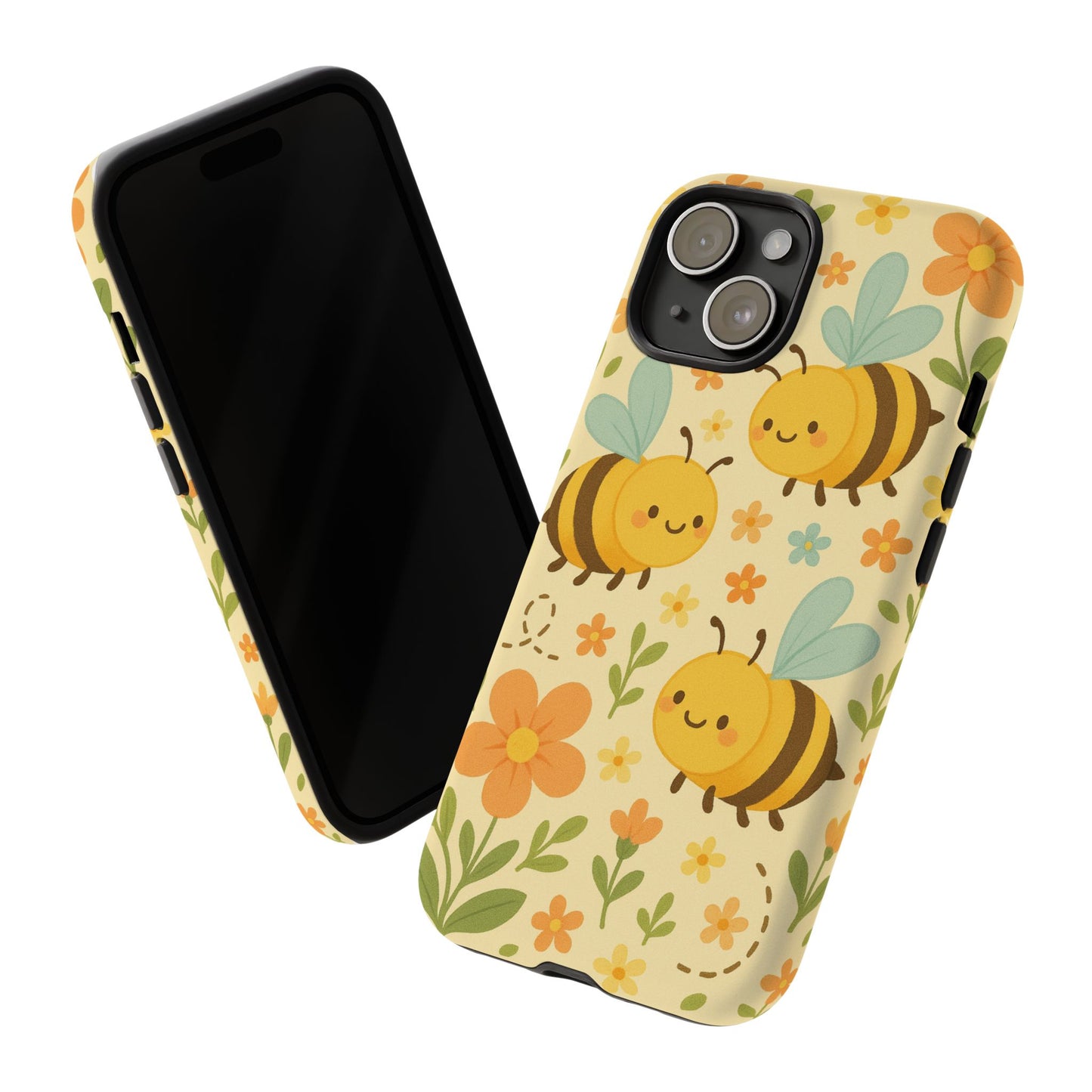 Cute cartoon Floral Bee Tough Phone Case