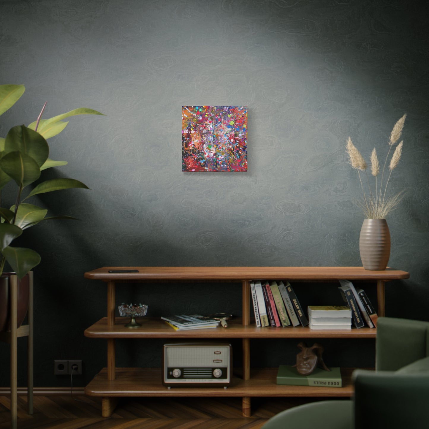 Urban Chaos: Neon Splatter Symphony Abstract Canvas Print Art