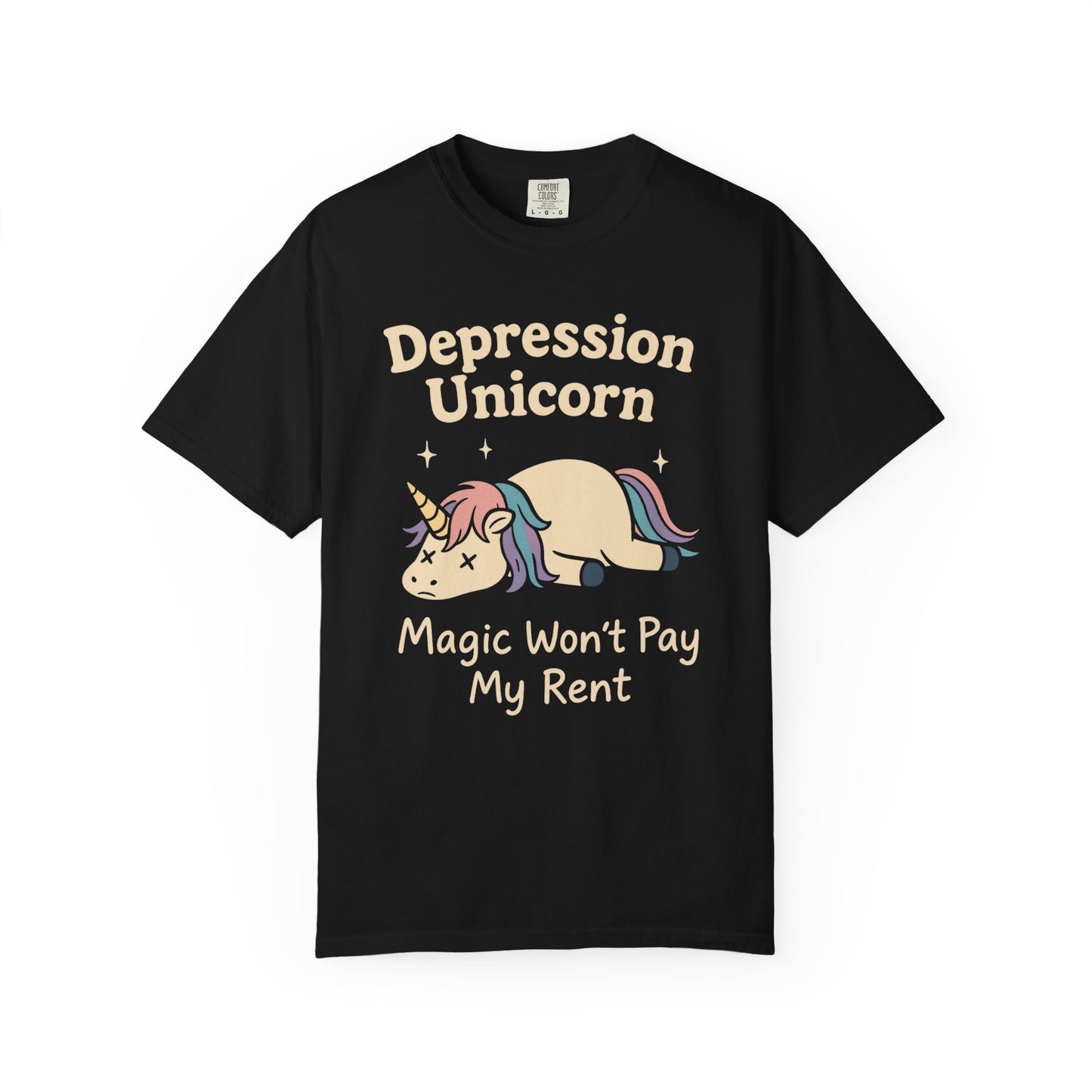 Depression Unicorn T-Shirt | Funny Graphic Tee, Unisex Apparel, Gift for Unicorn Lovers, Self-Care Product, Humor Shirt