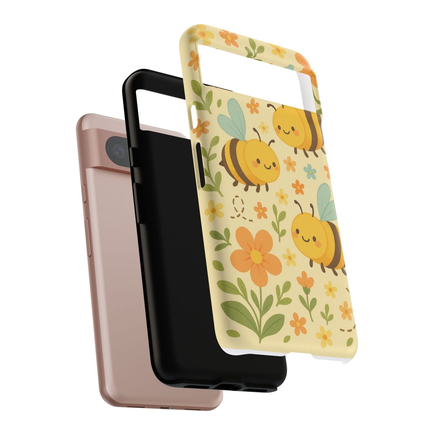 Cute cartoon Floral Bee Tough Phone Case