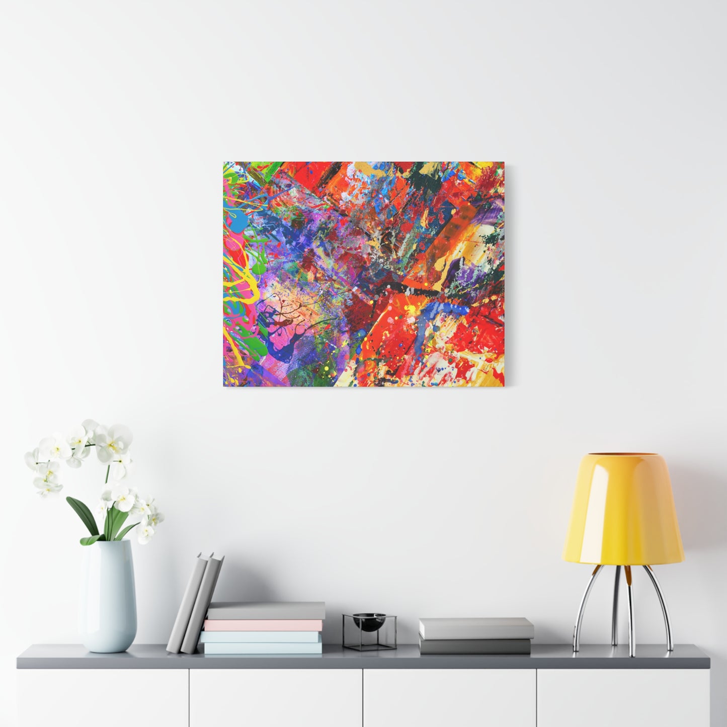 Colorful Canvas Abstract Art Print Kaleidoscope Collision