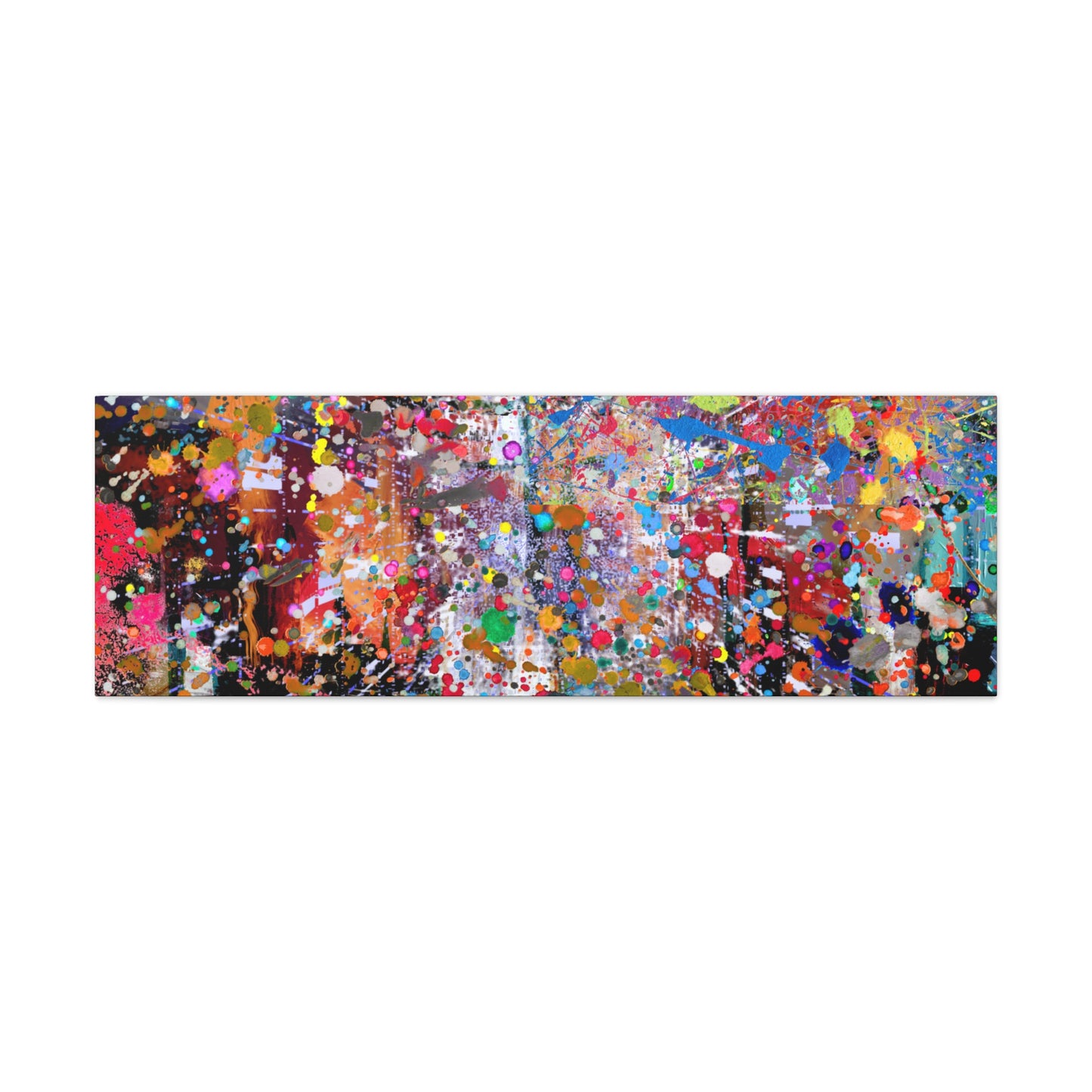 Urban Chaos: Neon Splatter Symphony Abstract Canvas Print Art