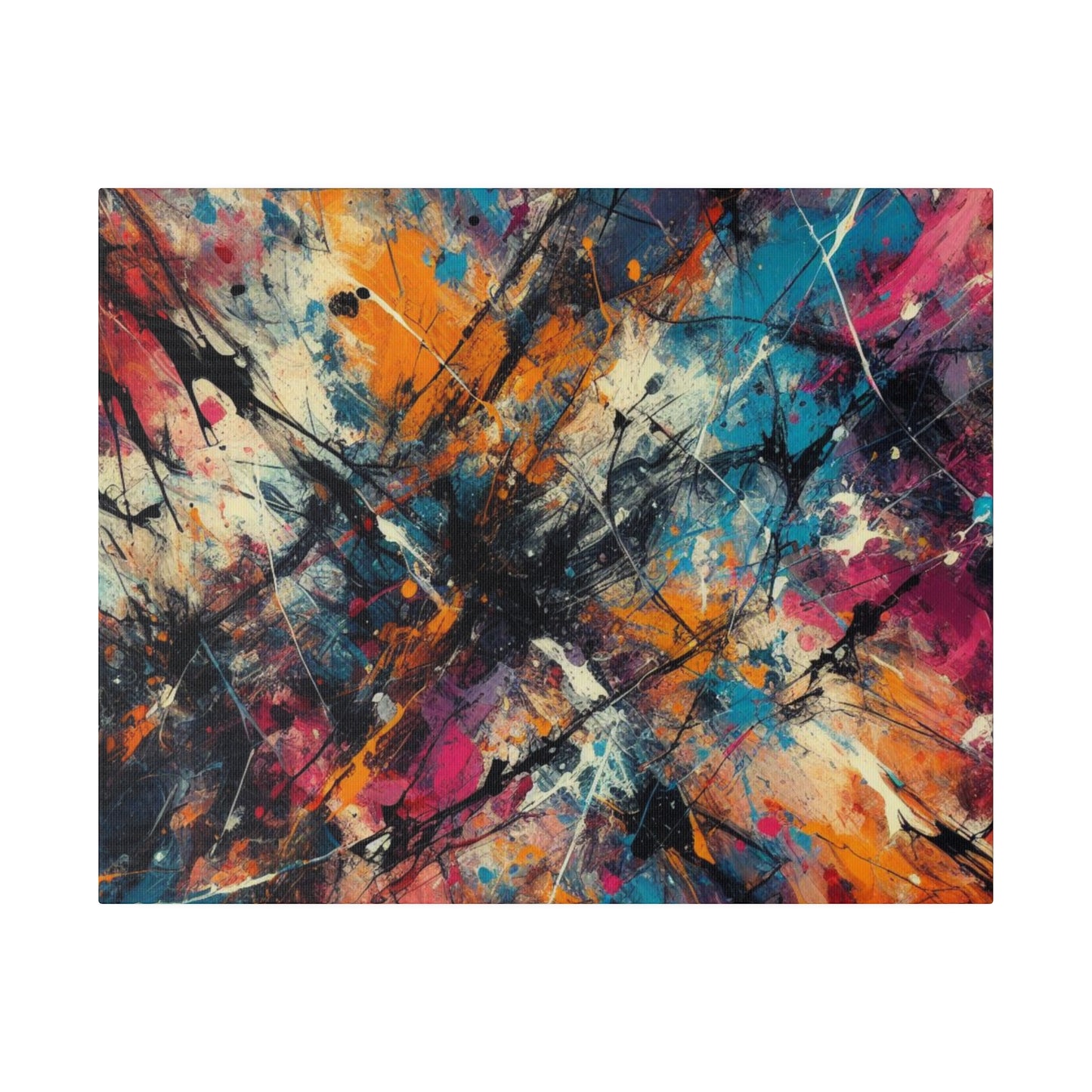 Electric Chaos Abstract Canvas Print – Bold Modern Paint Splash Wall Art for Contemporary Interiors