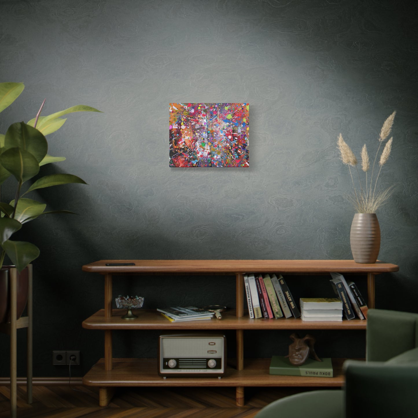 Urban Chaos: Neon Splatter Symphony Abstract Canvas Print Art