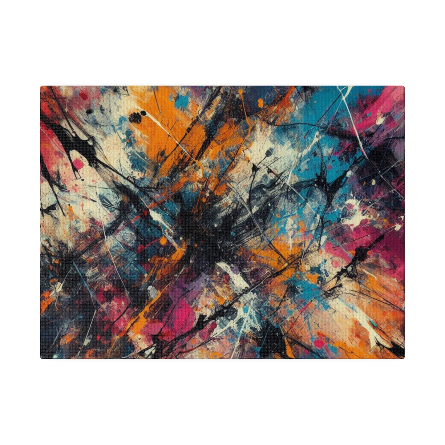 Electric Chaos Abstract Canvas Print – Bold Modern Paint Splash Wall Art for Contemporary Interiors