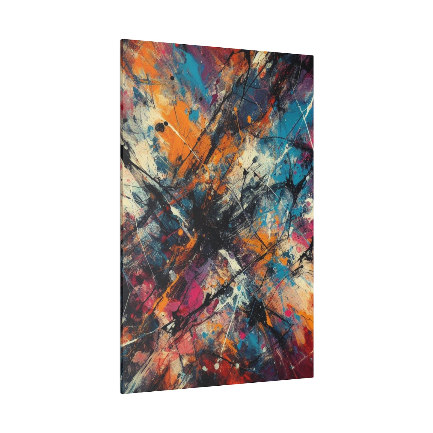 Electric Chaos Abstract Canvas Print – Bold Modern Paint Splash Wall Art for Contemporary Interiors