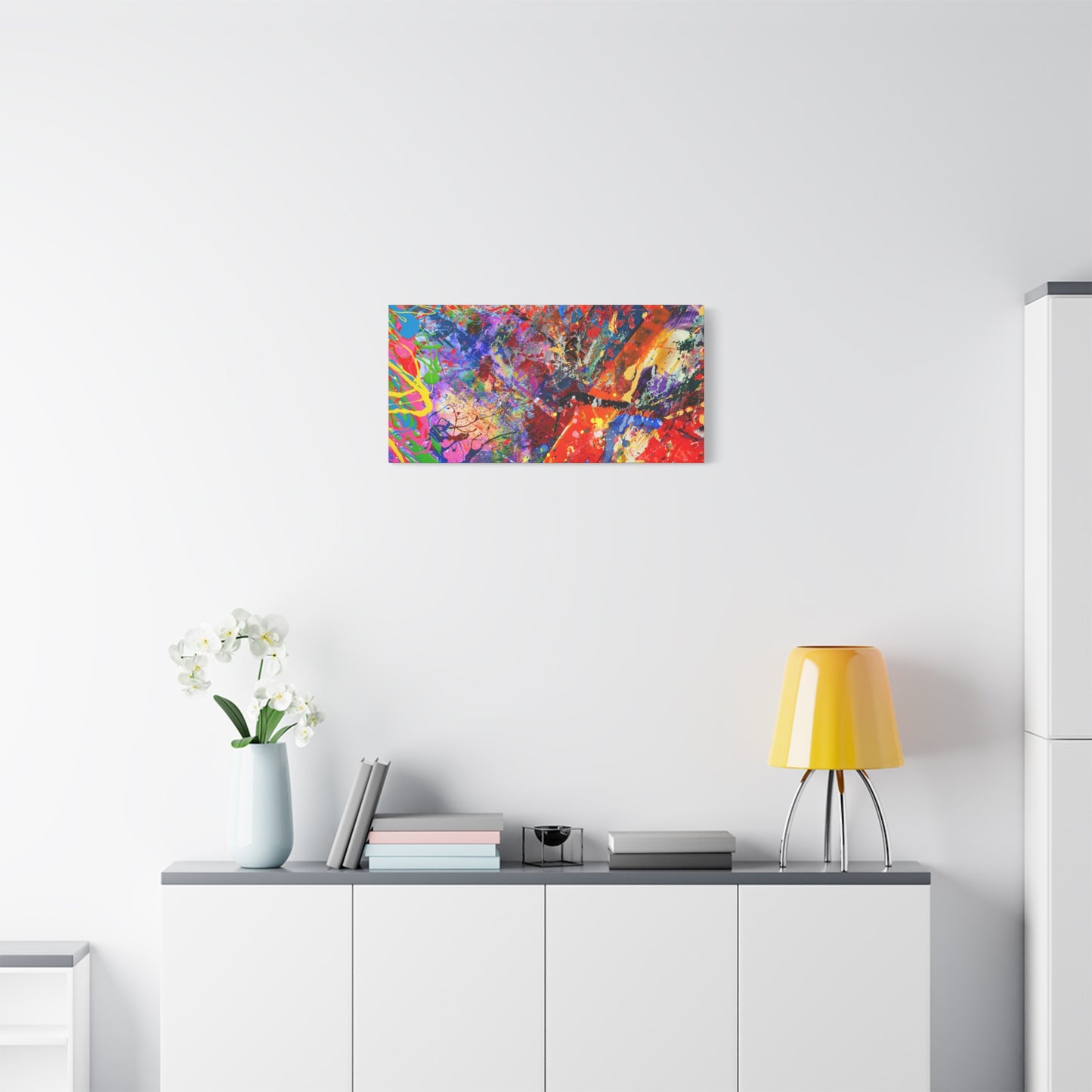 Colorful Canvas Abstract Art Print Kaleidoscope Collision
