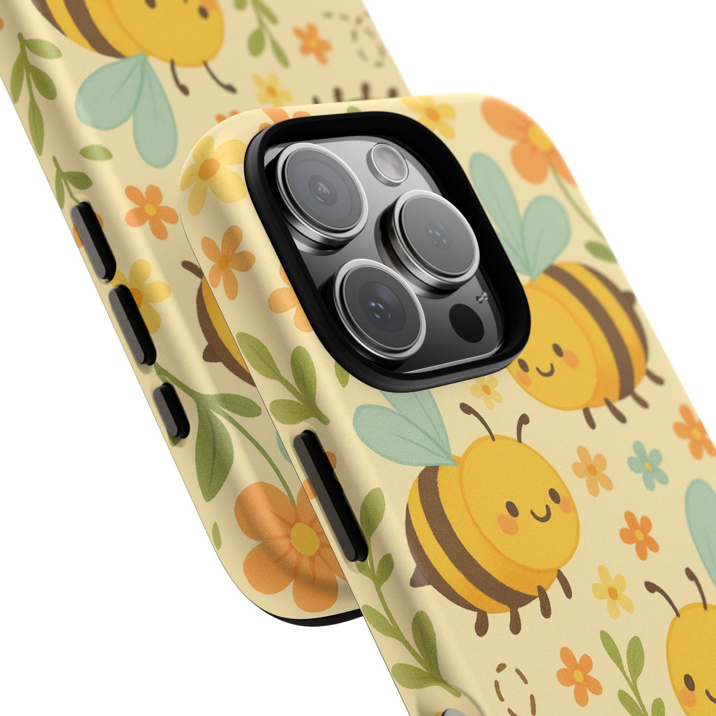 Cute cartoon Floral Bee Tough Phone Case