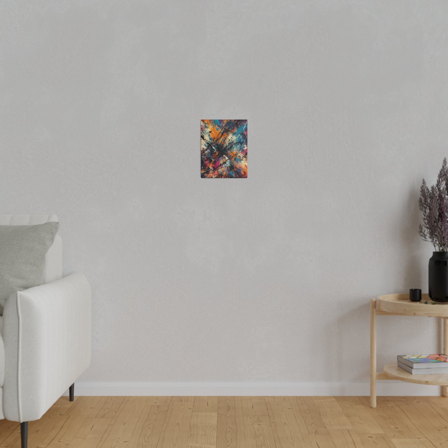 Electric Chaos Abstract Canvas Print – Bold Modern Paint Splash Wall Art for Contemporary Interiors