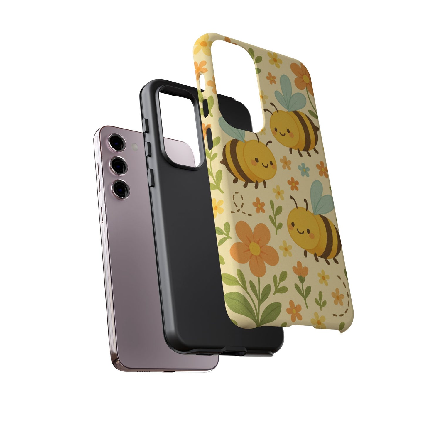 Cute cartoon Floral Bee Tough Phone Case