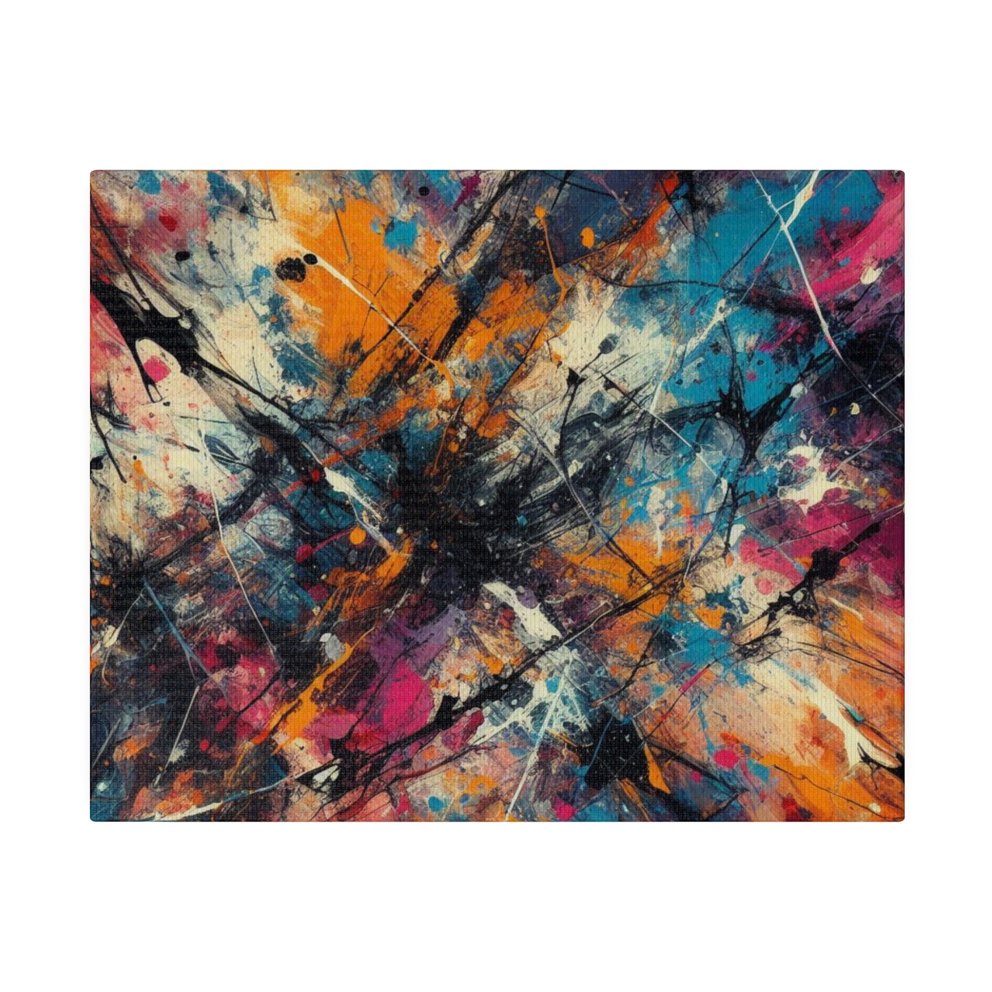 Electric Chaos Abstract Canvas Print – Bold Modern Paint Splash Wall Art for Contemporary Interiors