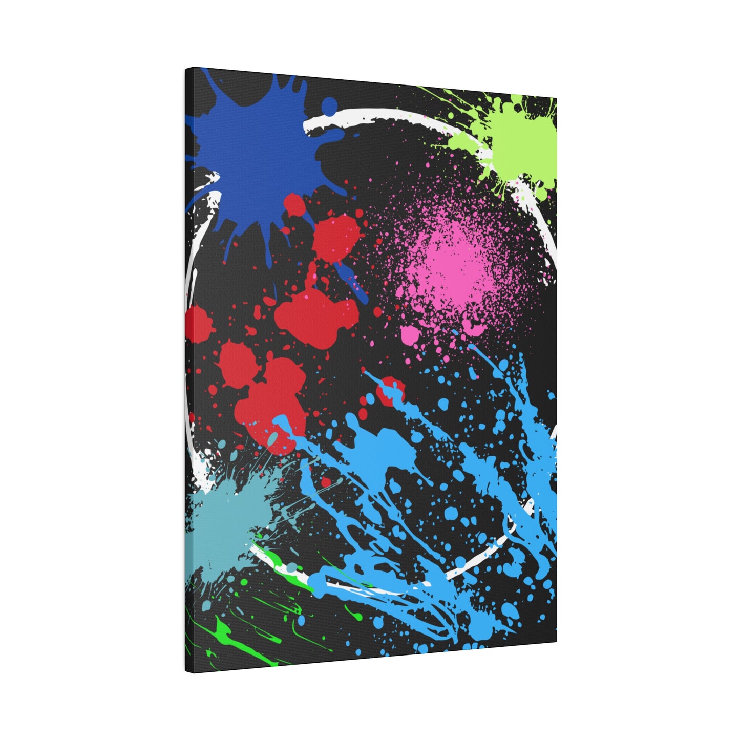 Neon Eclipse Abstract Canvas Wall Art