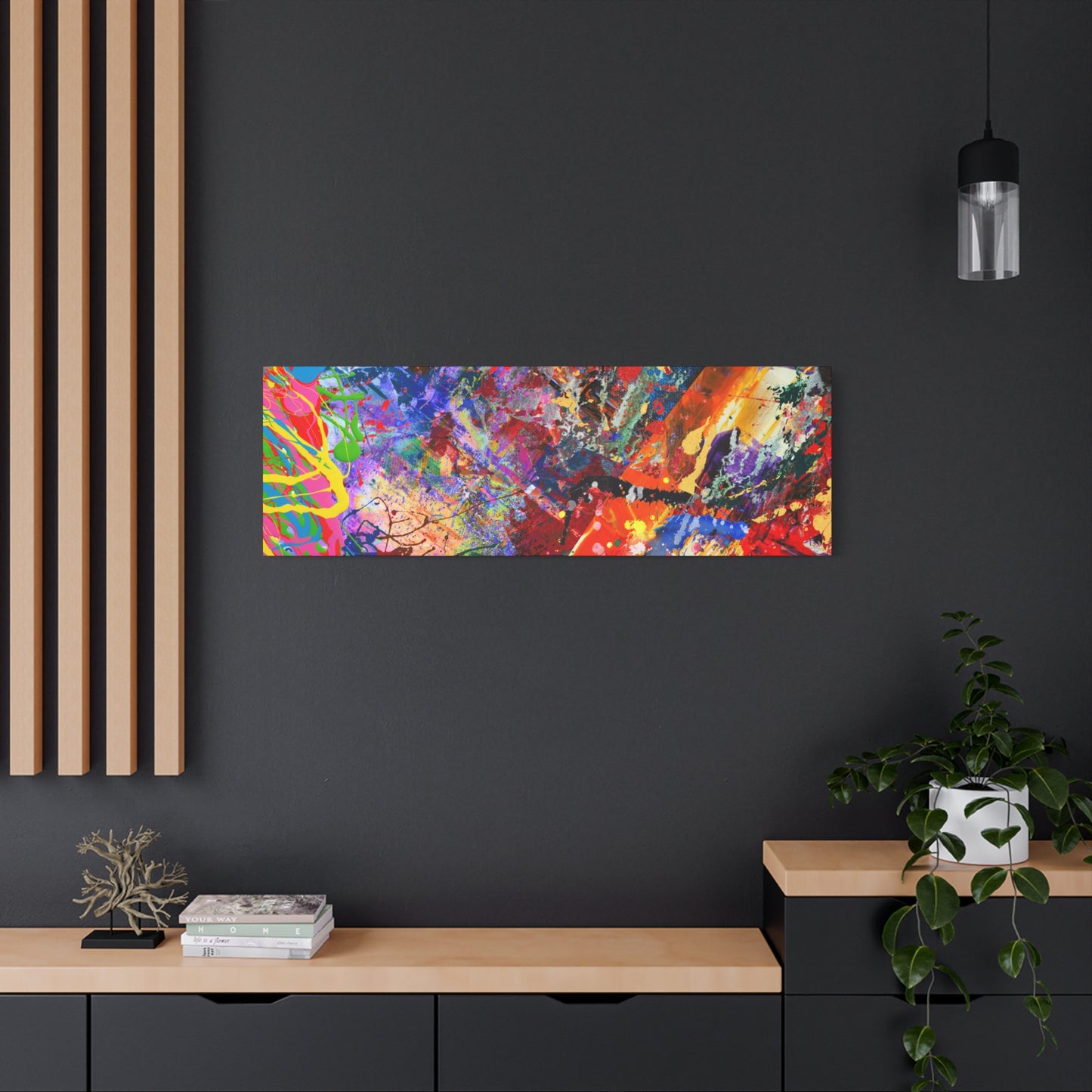 Colorful Canvas Abstract Art Print Kaleidoscope Collision