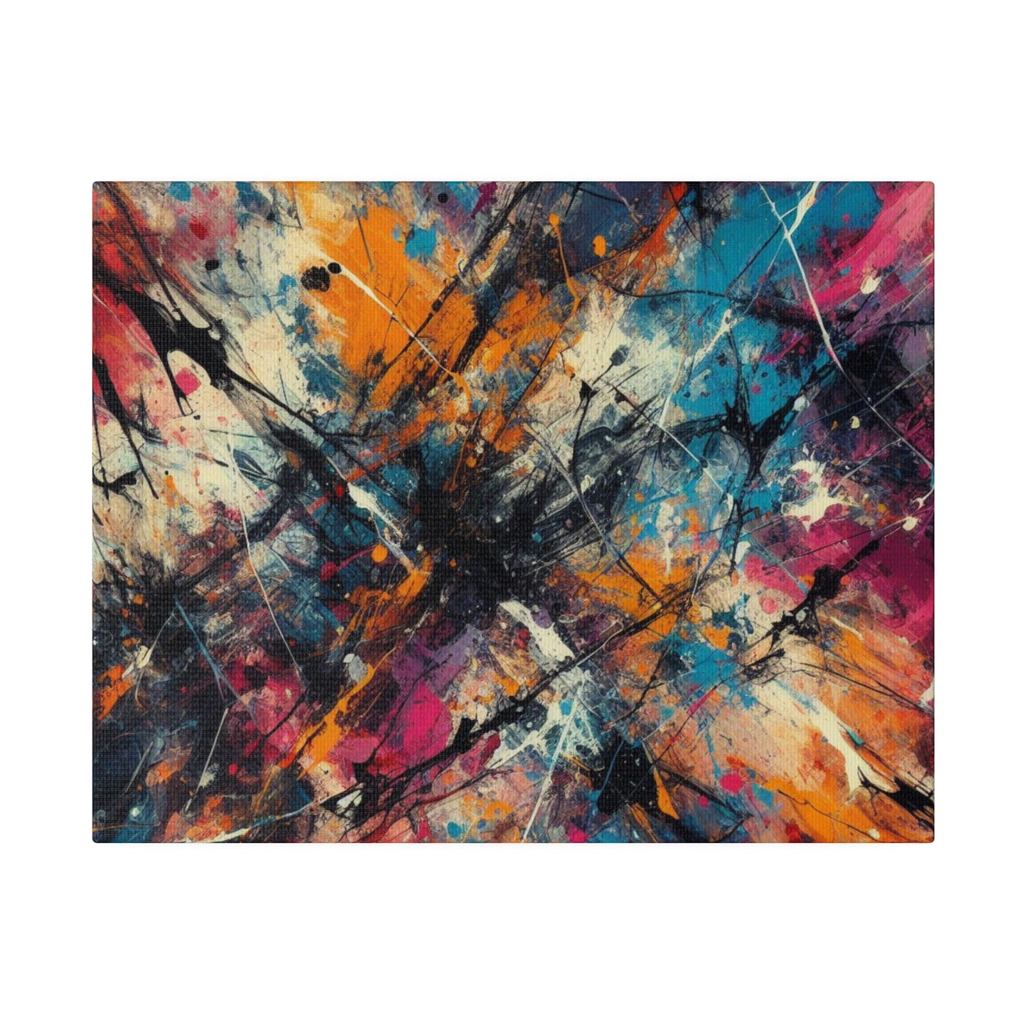 Electric Chaos Abstract Canvas Print – Bold Modern Paint Splash Wall Art for Contemporary Interiors