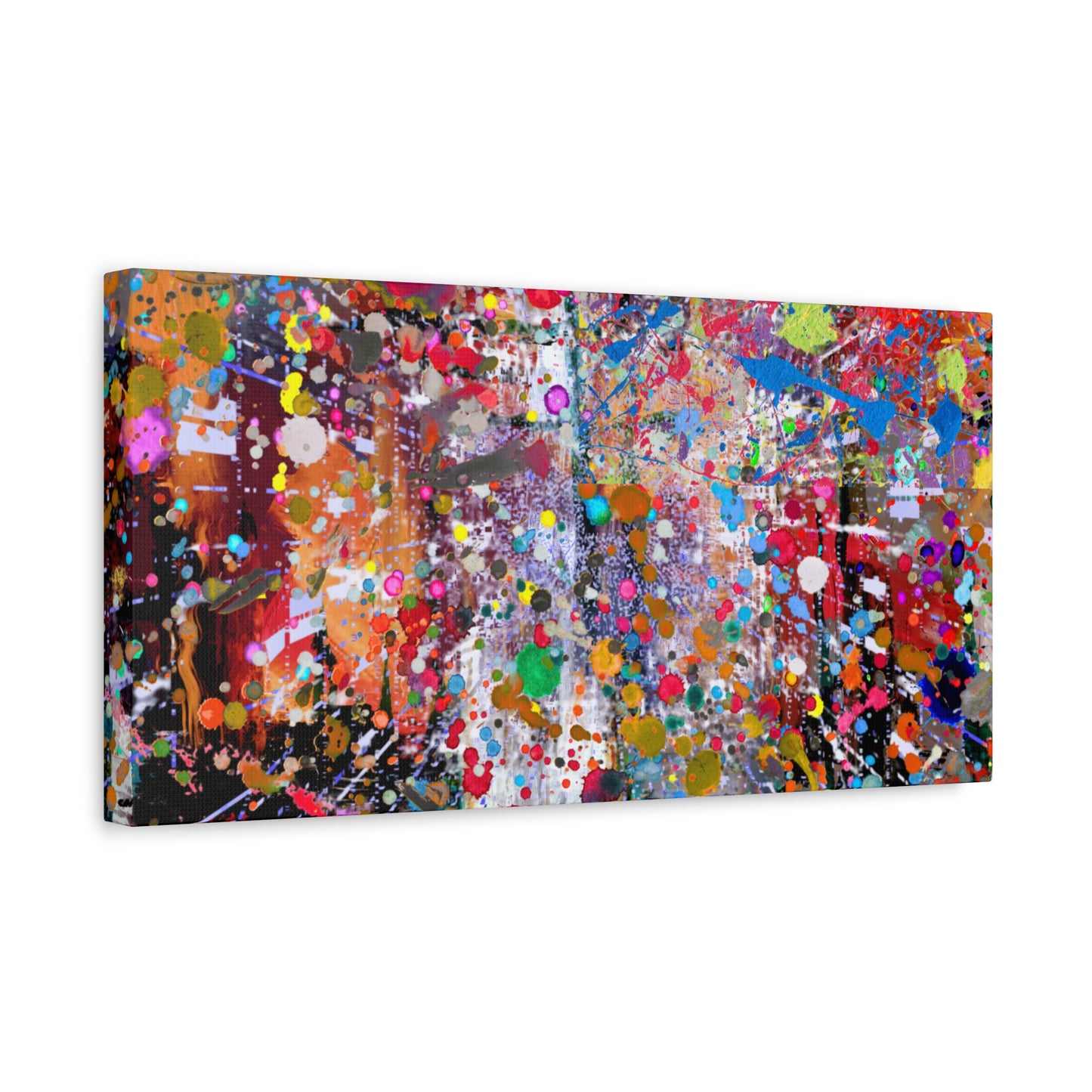 Urban Chaos: Neon Splatter Symphony Abstract Canvas Print Art