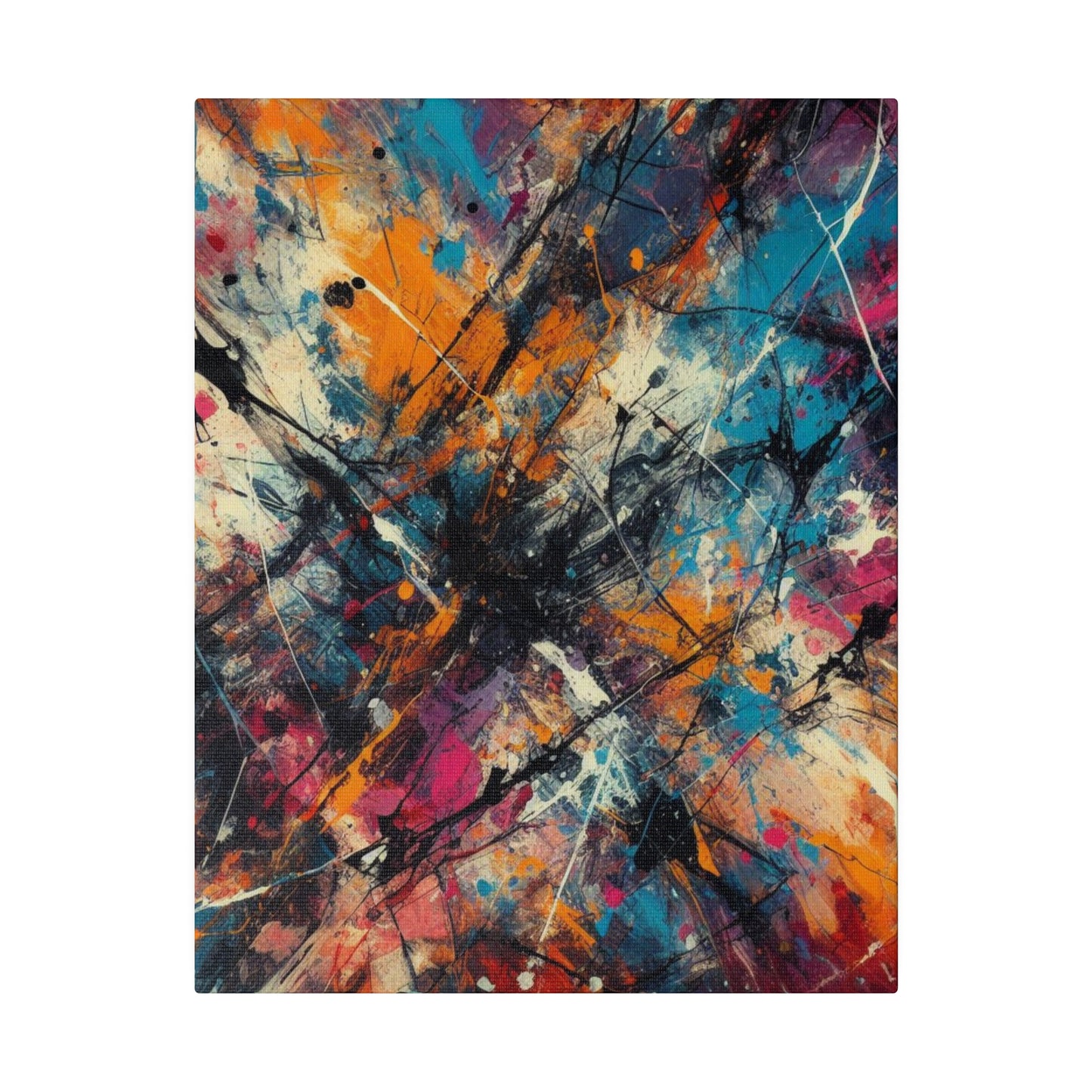 Electric Chaos Abstract Canvas Print – Bold Modern Paint Splash Wall Art for Contemporary Interiors