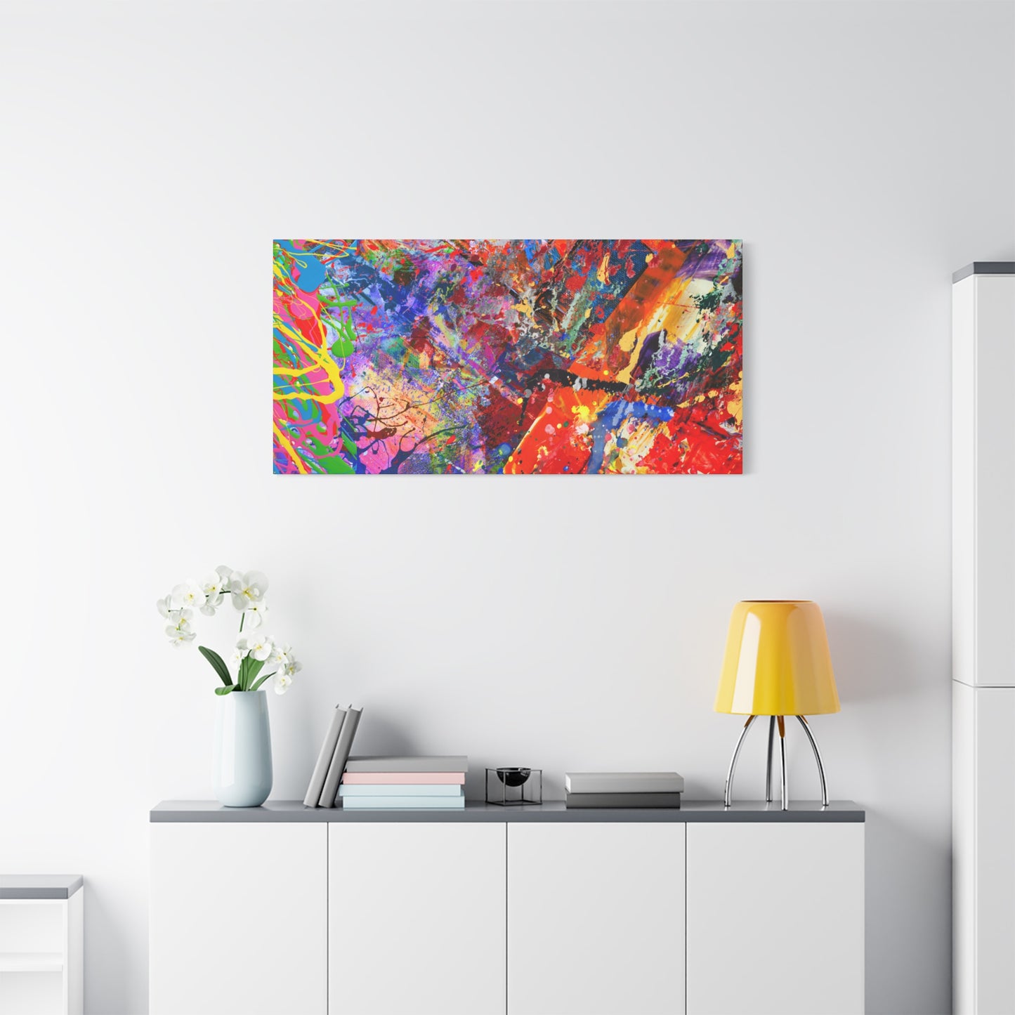 Colorful Canvas Abstract Art Print Kaleidoscope Collision