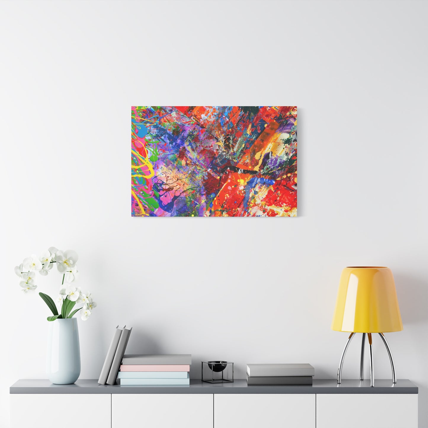 Colorful Canvas Abstract Art Print Kaleidoscope Collision
