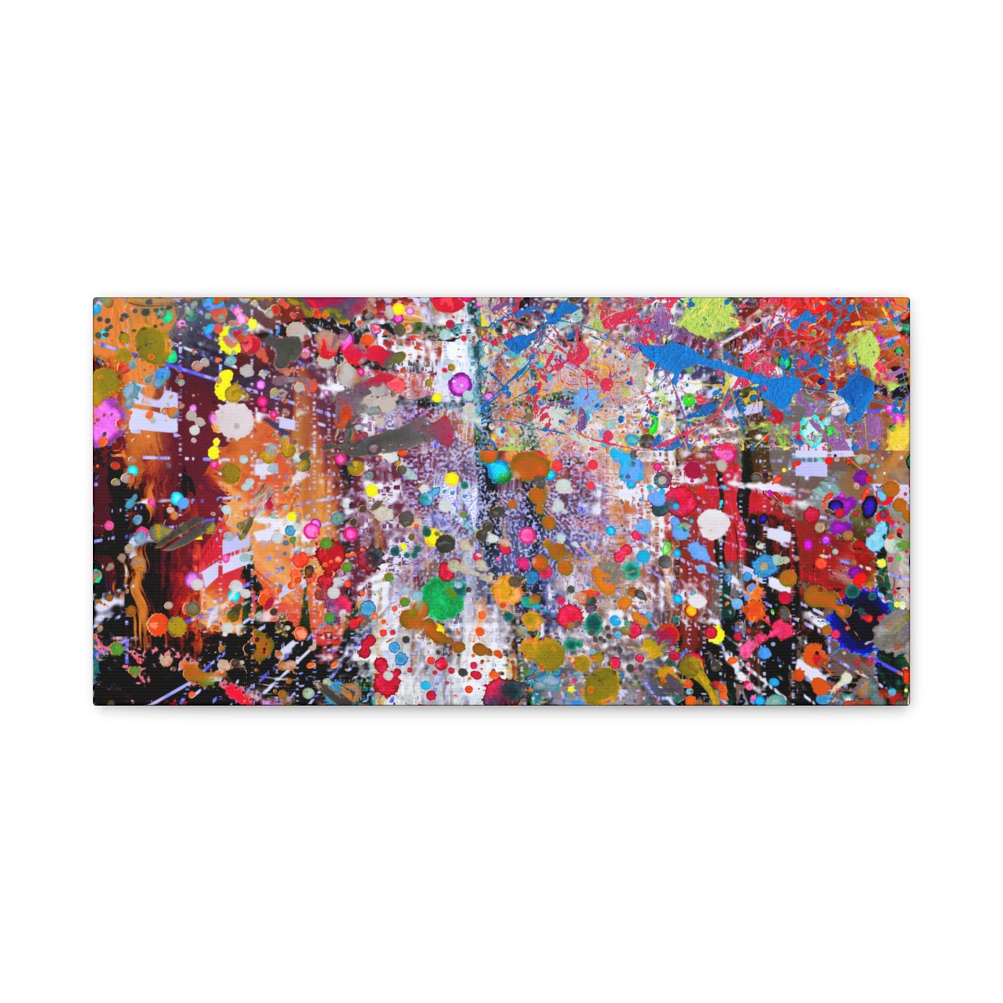 Urban Chaos: Neon Splatter Symphony Abstract Canvas Print Art