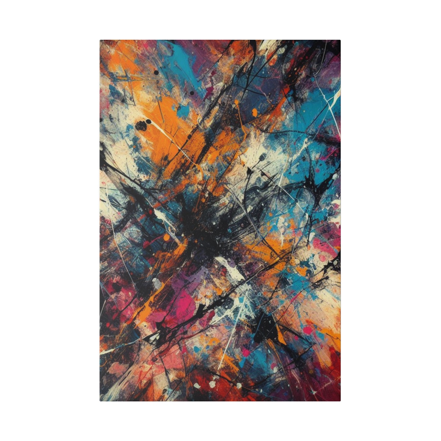 Electric Chaos Abstract Canvas Print – Bold Modern Paint Splash Wall Art for Contemporary Interiors