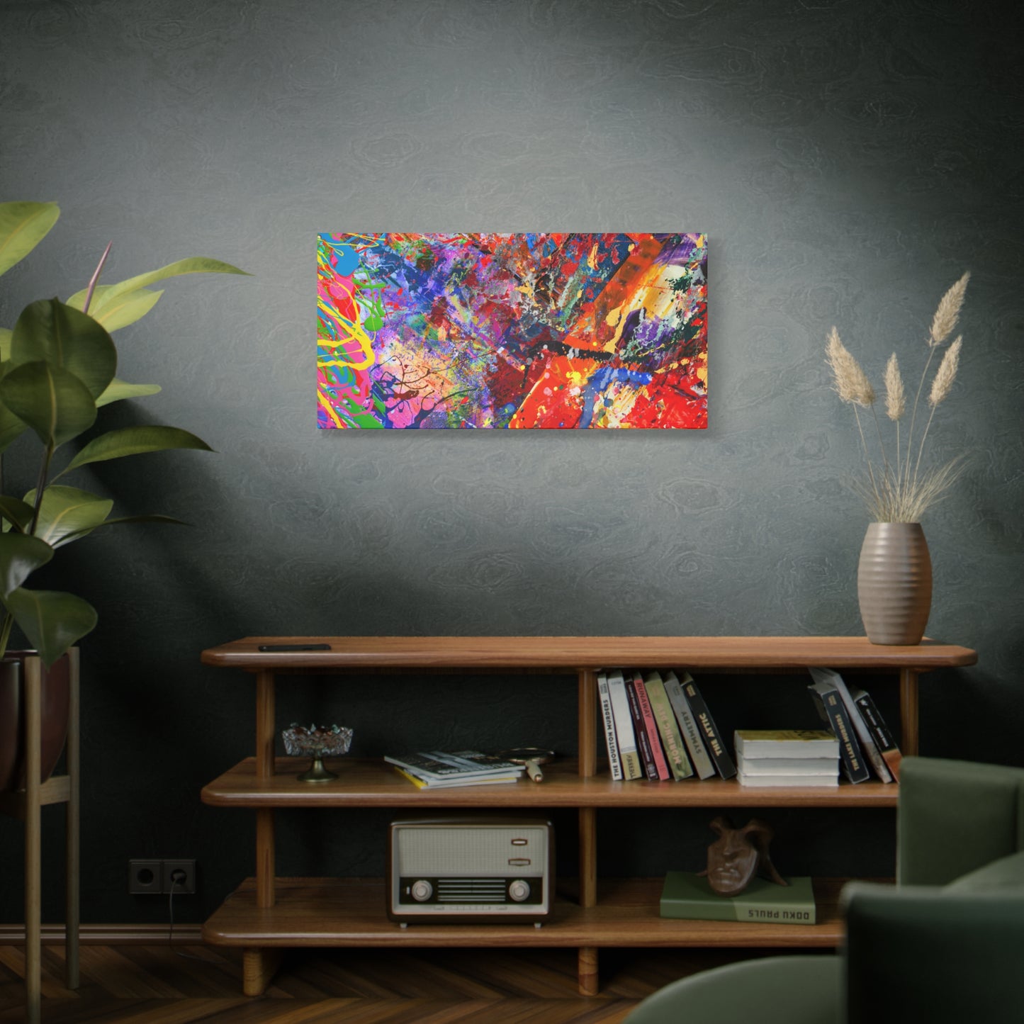 Colorful Canvas Abstract Art Print Kaleidoscope Collision