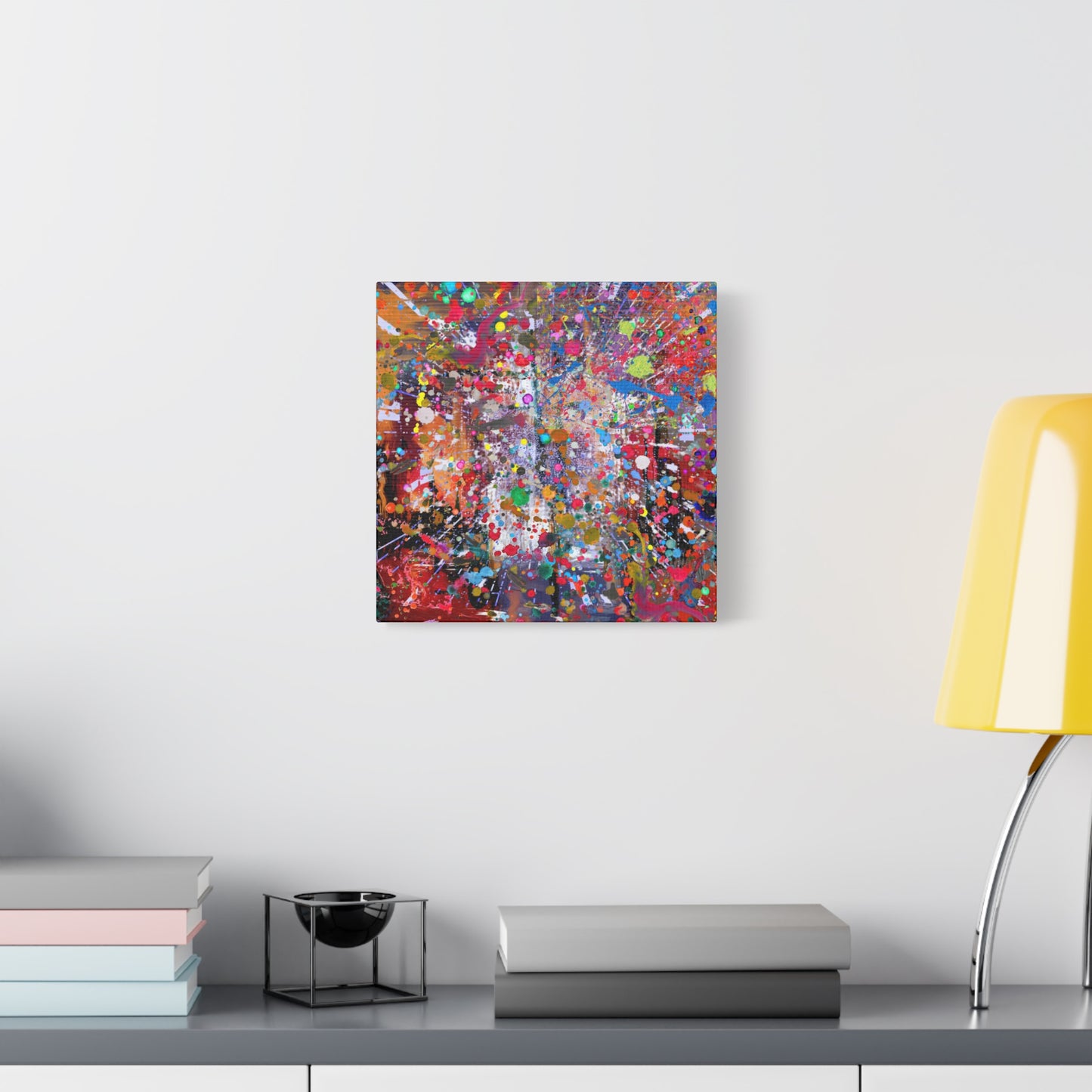 Urban Chaos: Neon Splatter Symphony Abstract Canvas Print Art