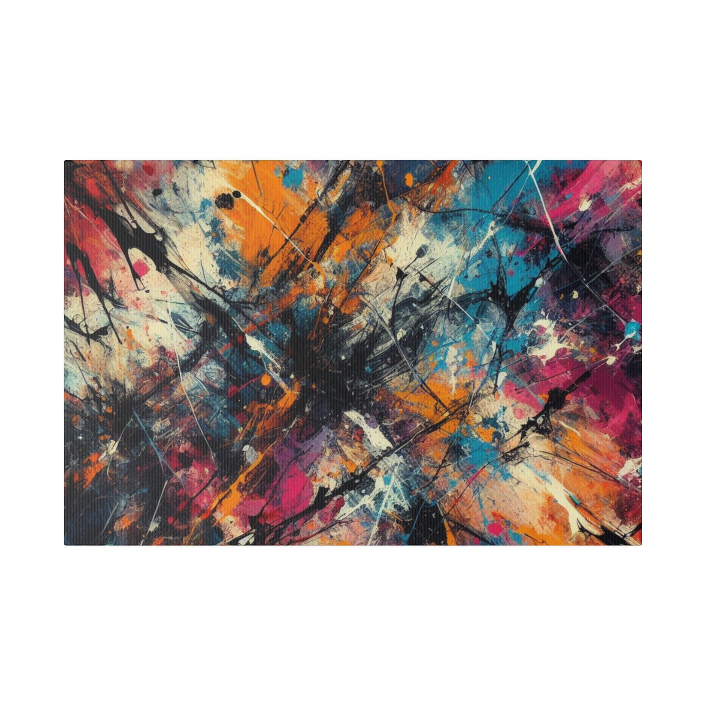 Electric Chaos Abstract Canvas Print – Bold Modern Paint Splash Wall Art for Contemporary Interiors