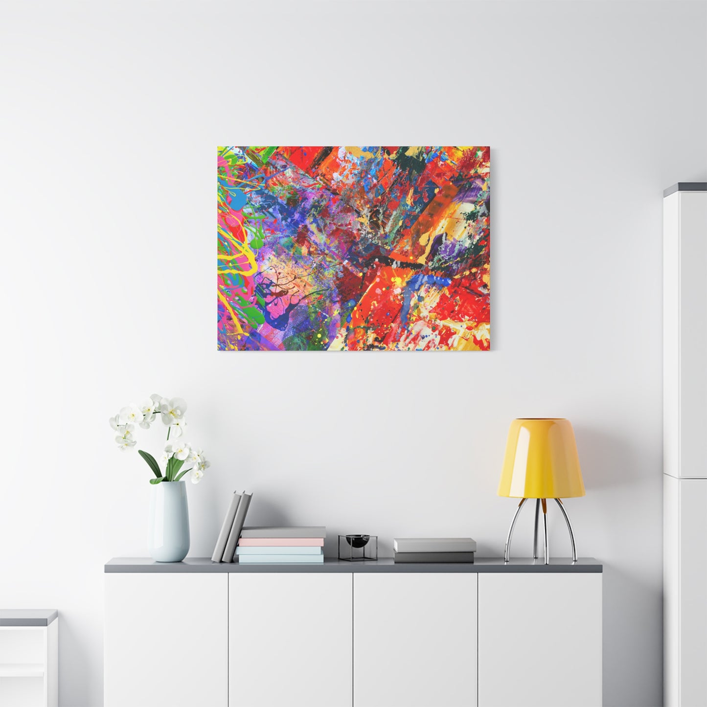 Colorful Canvas Abstract Art Print Kaleidoscope Collision