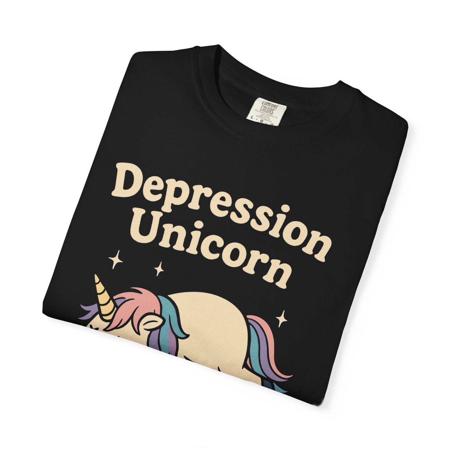 Depression Unicorn T-Shirt | Funny Graphic Tee, Unisex Apparel, Gift for Unicorn Lovers, Self-Care Product, Humor Shirt