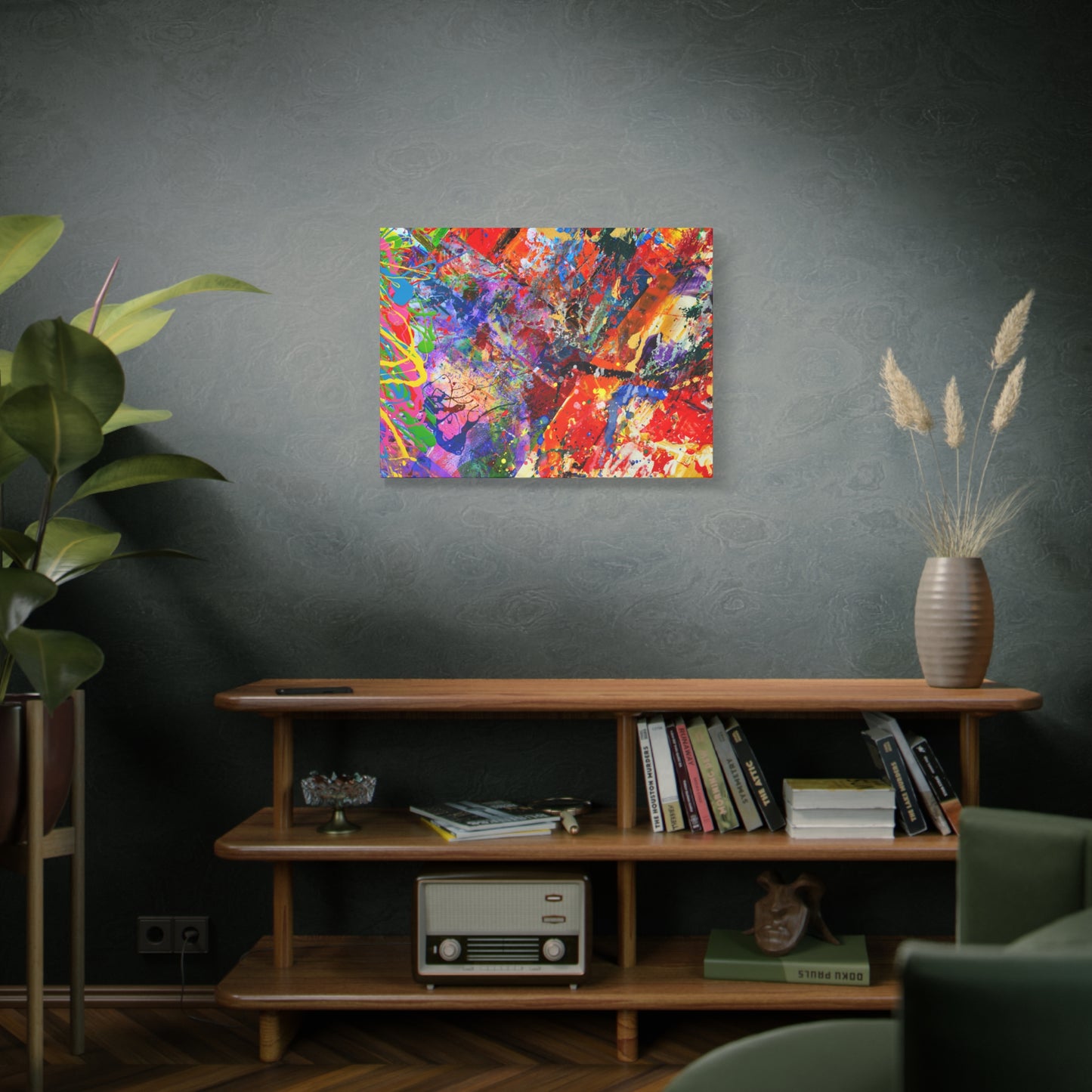 Colorful Canvas Abstract Art Print Kaleidoscope Collision