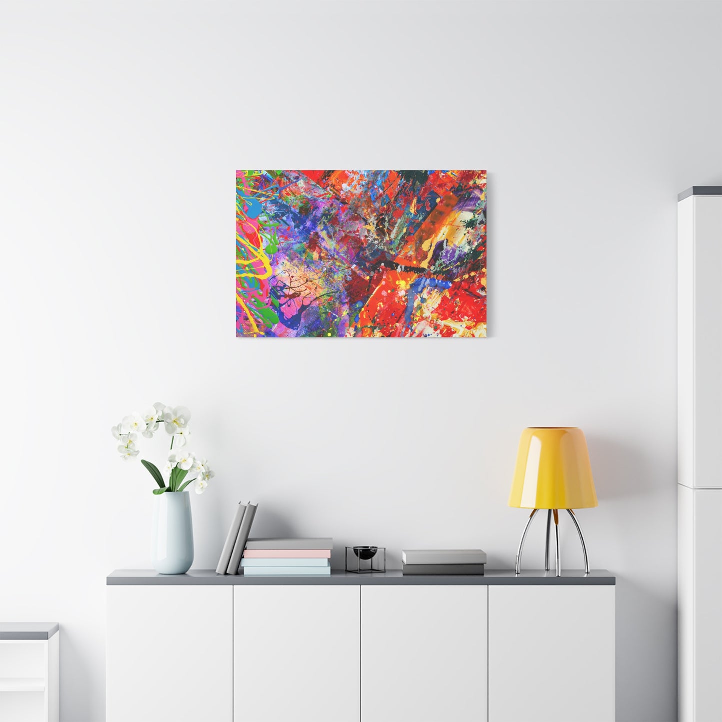 Colorful Canvas Abstract Art Print Kaleidoscope Collision