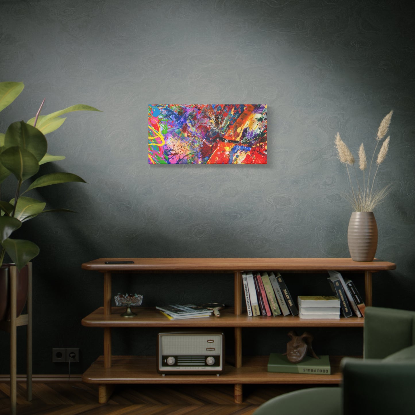 Colorful Canvas Abstract Art Print Kaleidoscope Collision