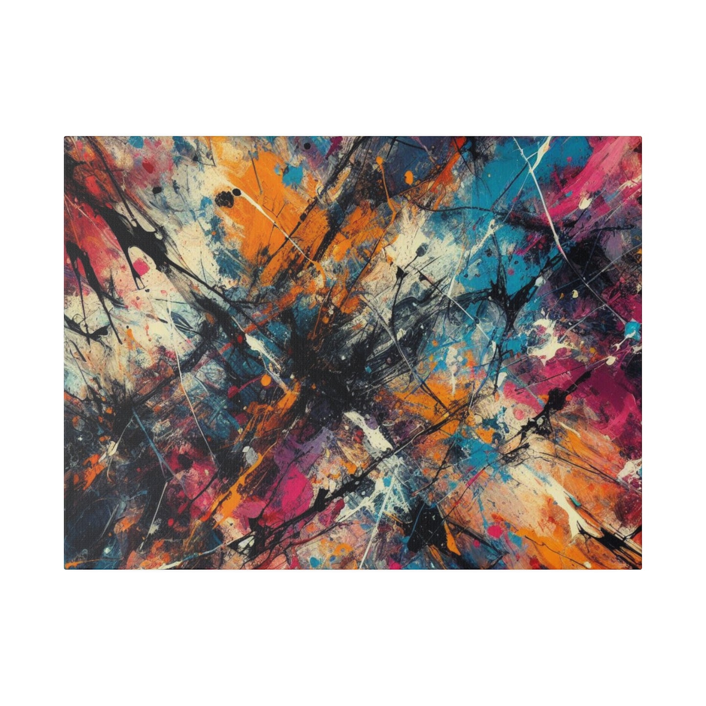 Electric Chaos Abstract Canvas Print – Bold Modern Paint Splash Wall Art for Contemporary Interiors