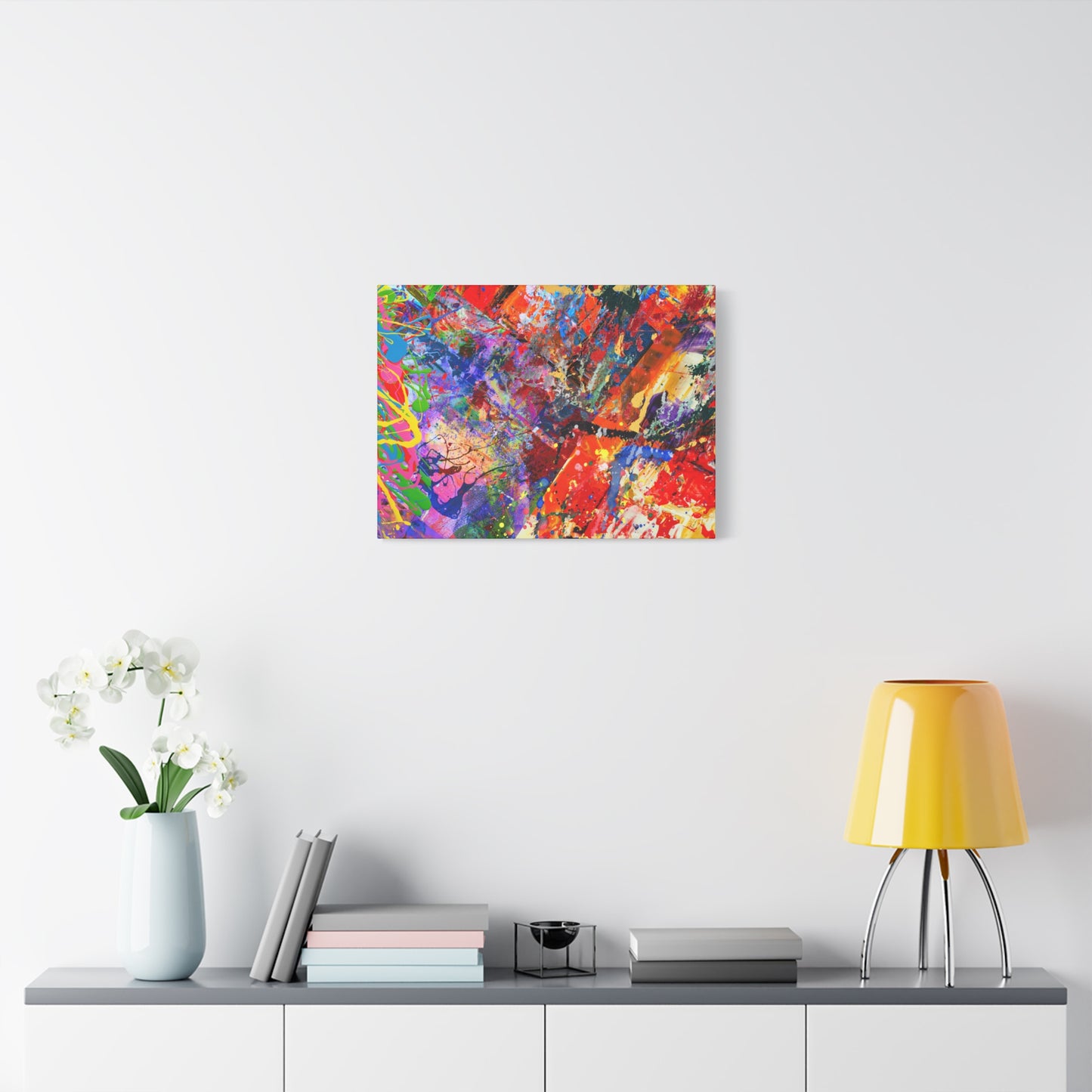 Colorful Canvas Abstract Art Print Kaleidoscope Collision