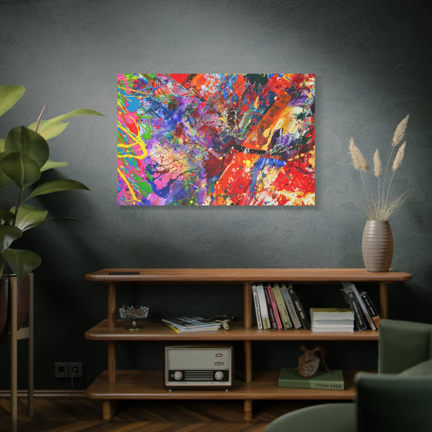 Colorful Canvas Abstract Art Print Kaleidoscope Collision